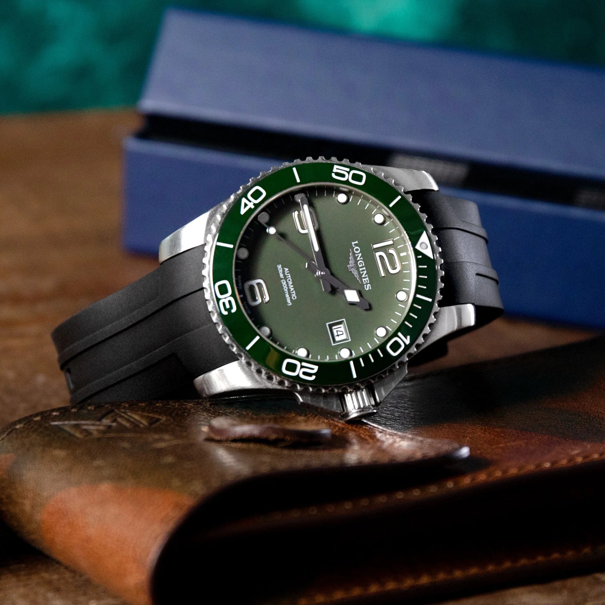 longines hydroconquest on leather strap