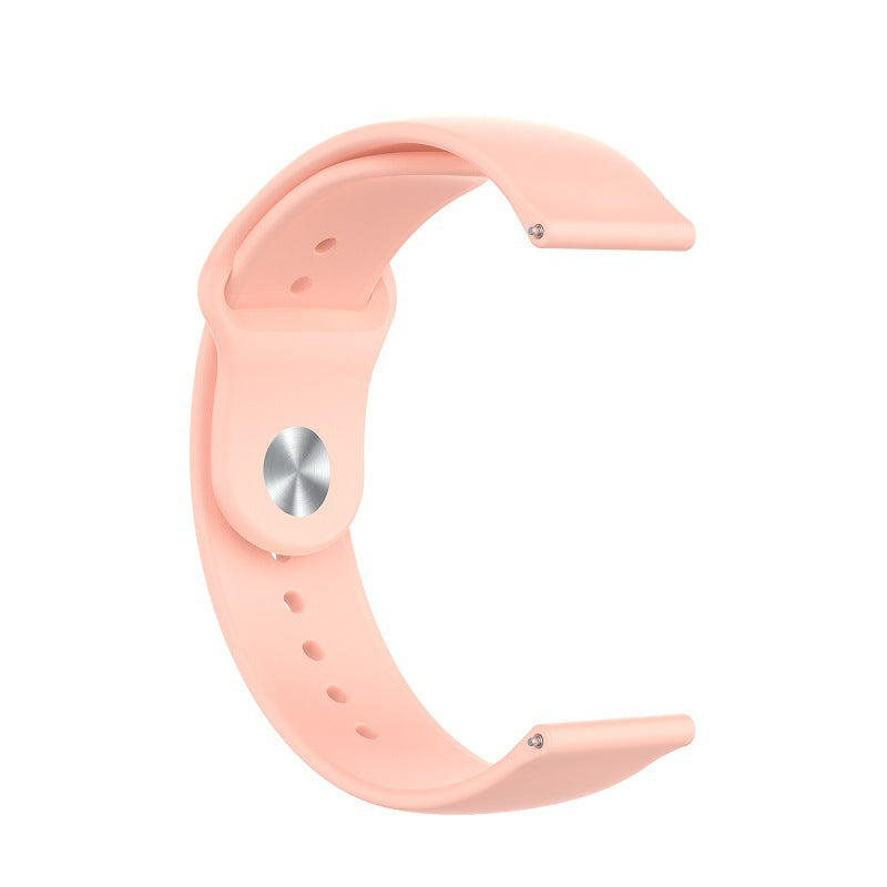 Peach silicone loop watch band with quick release connector and adjustable ventilation holes