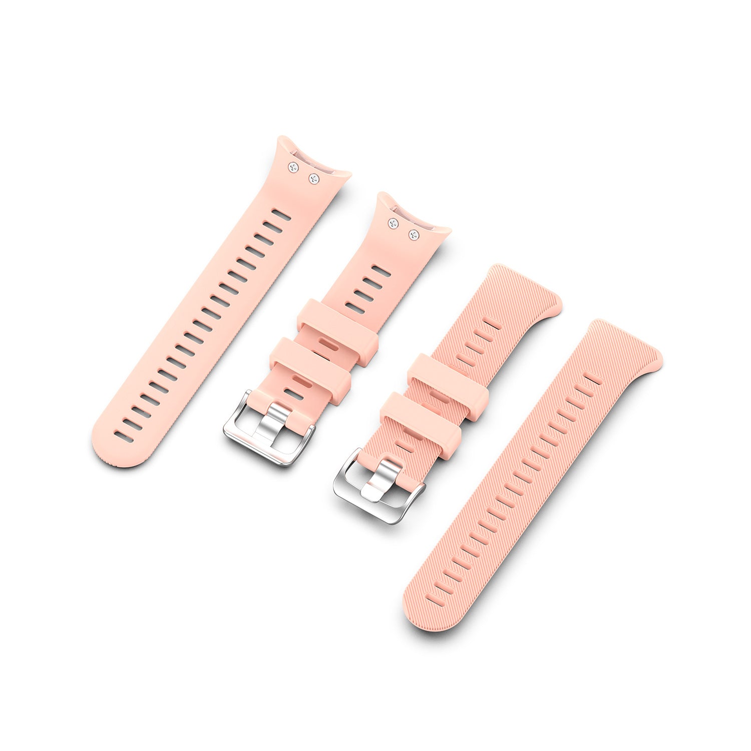 Peach silicone watch bands with metal buckles for Garmin Swim 2, Forerunner 45 and 45S smartwatches