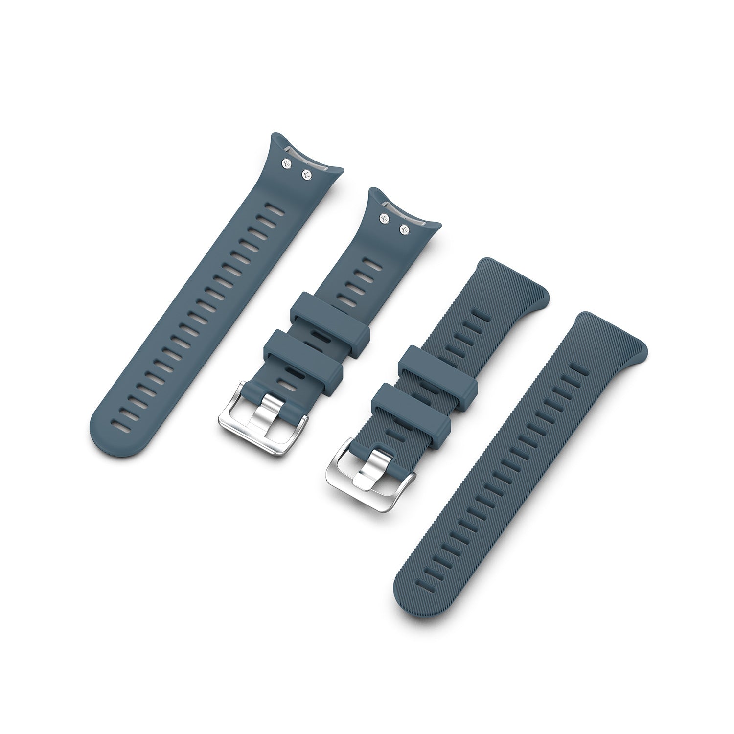 Set of four slate gray silicone watch bands with metal buckles for Garmin Swim 2 Forerunner 45 45s smartwatch replacement straps