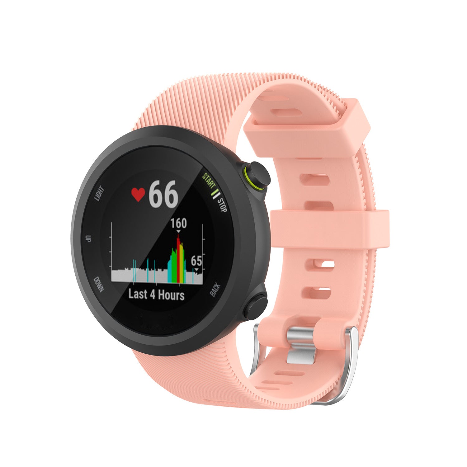 Pink silicone sport watch band with textured grip for Garmin Forerunner fitness tracker