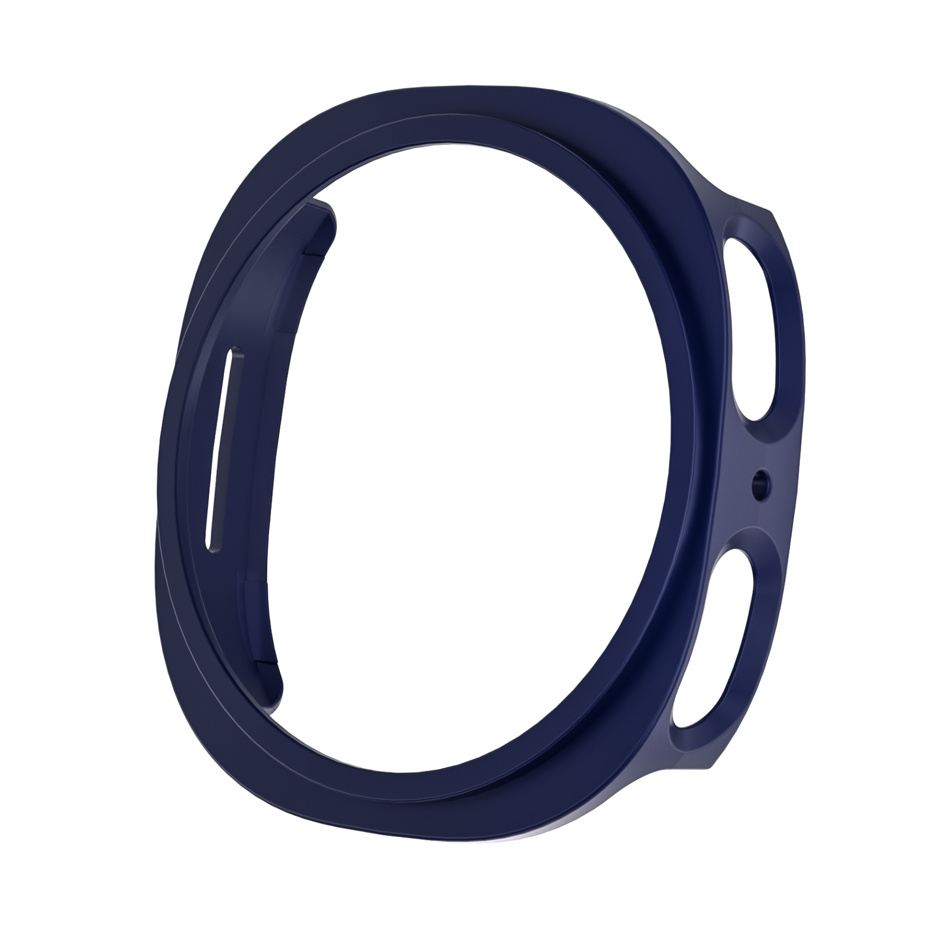 Dark blue protective case for Galaxy Watch 8 with ergonomic grip handles and reinforced bumper design