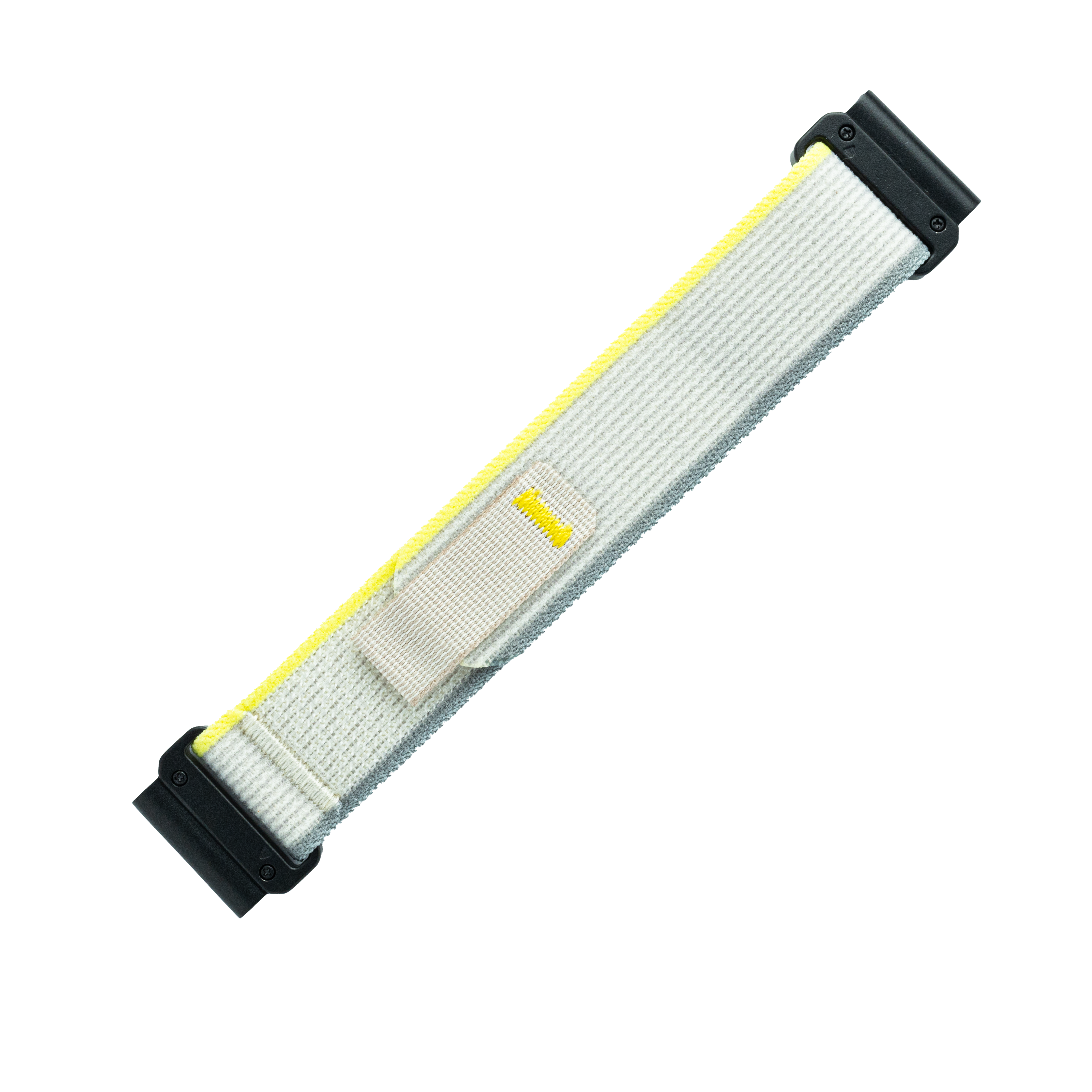 QuickFit Trail Loop athletic armband with yellow trim and gray mesh material for secure phone mounting