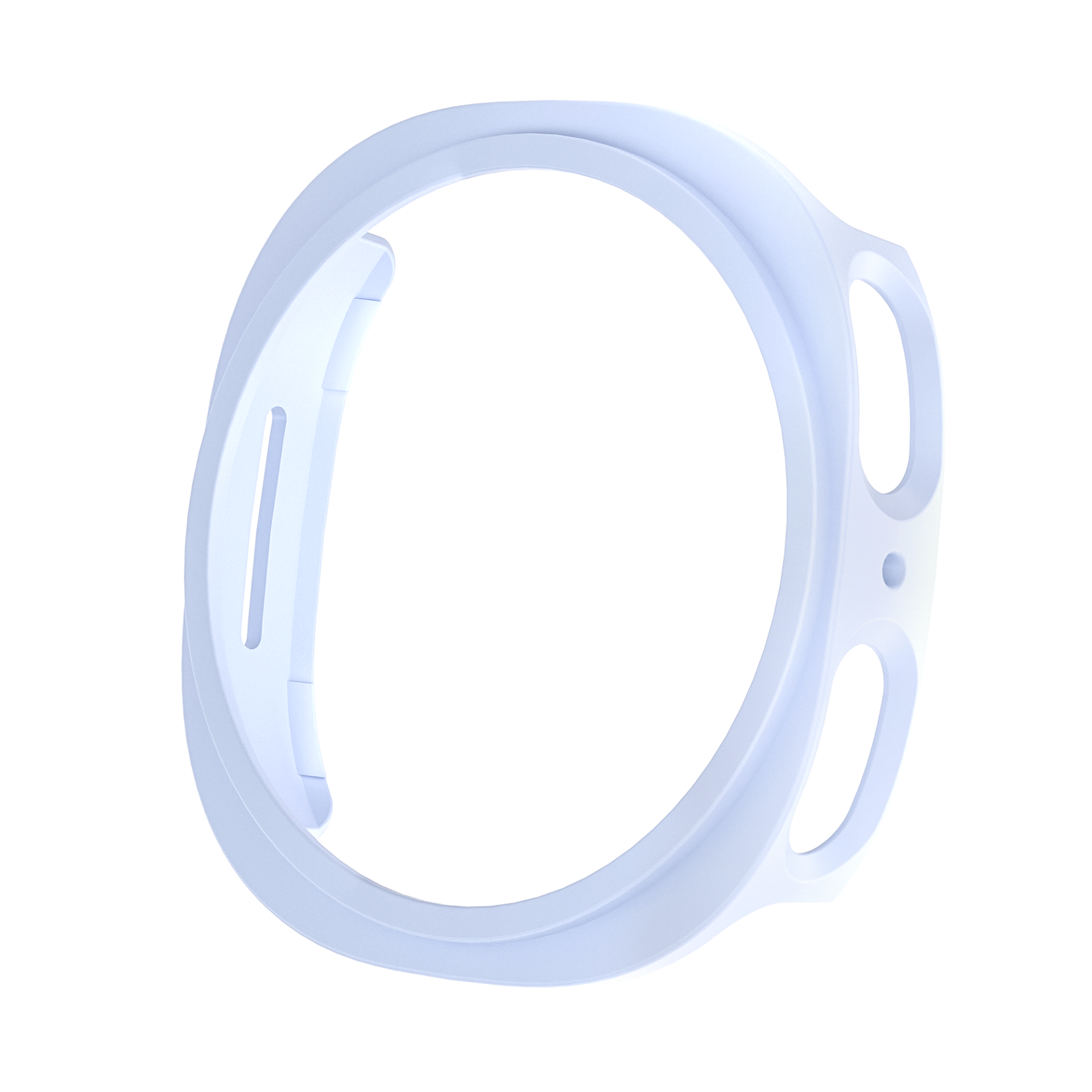 Light blue protective smartwatch case with dual side handles and button cutouts for Galaxy Watch 8