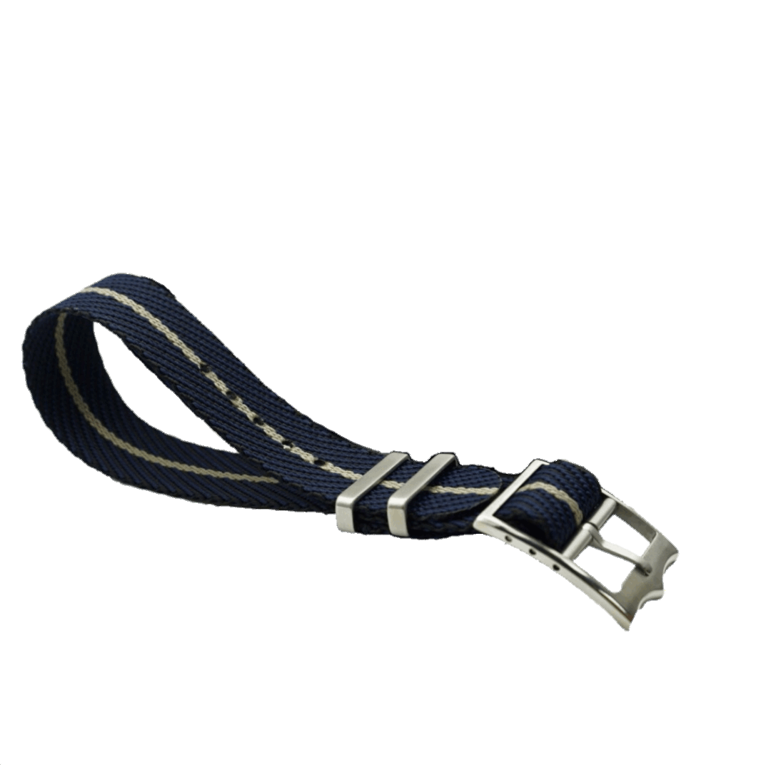 Cross NATO (Adjustable) - Night Blue / Wheat Watch Strap - Strapify