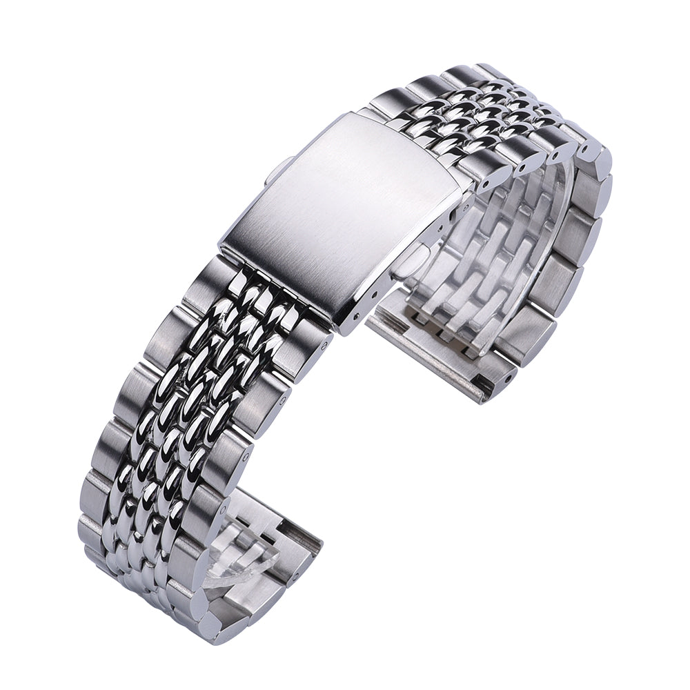 Stainless steel cross militex watch band for Fitbit Versa 3, Versa 4, Sense 1 and Sense 2 in dark grey