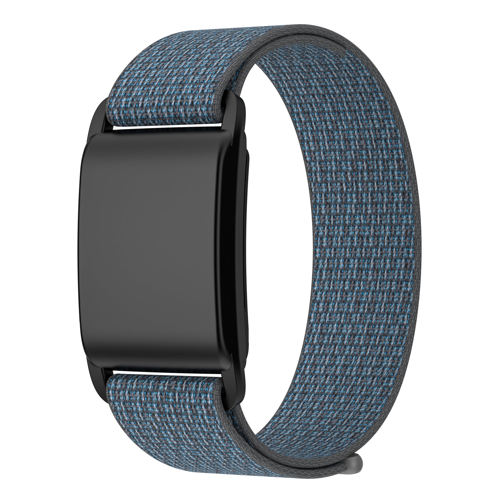 Blue textured sports loop band with black buckle for Whoop 4 fitness tracker
