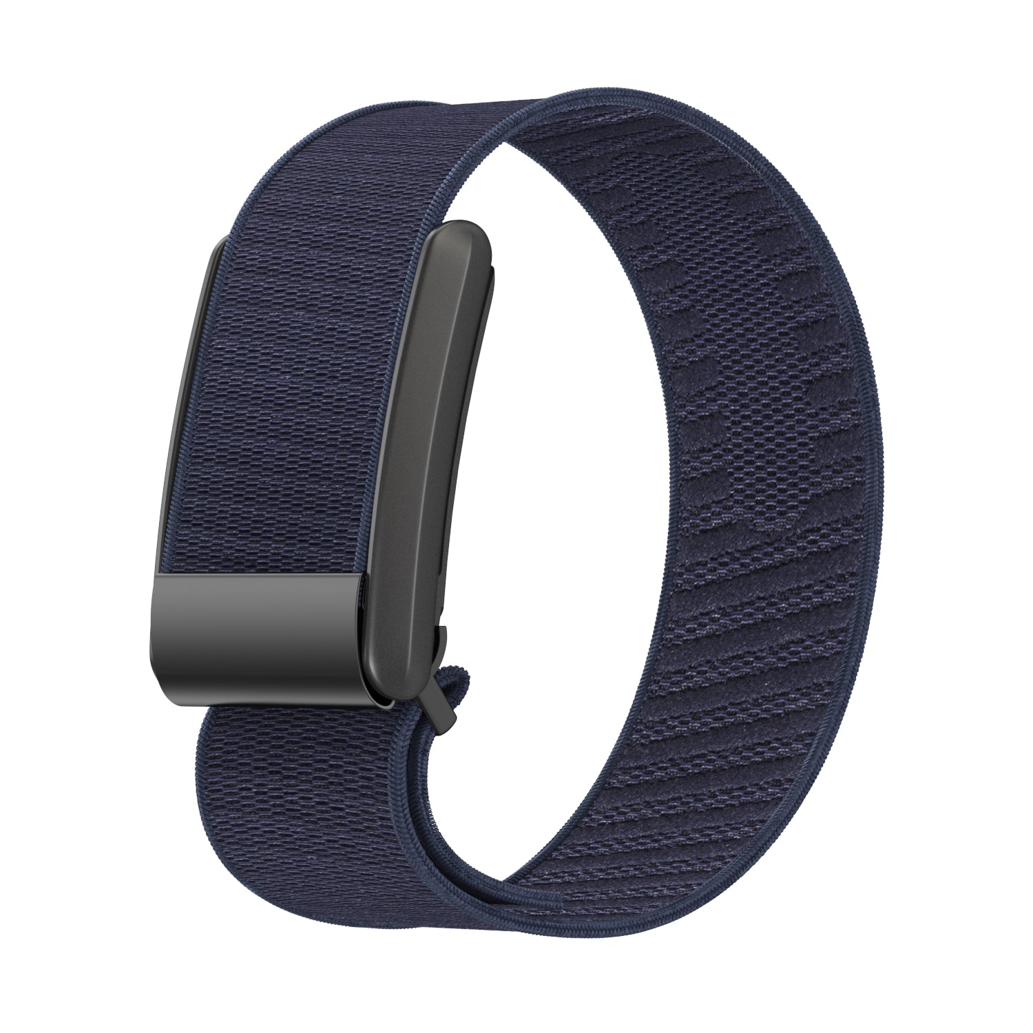 Navy woven loop band for Whoop 4 fitness tracker with black connector clasp