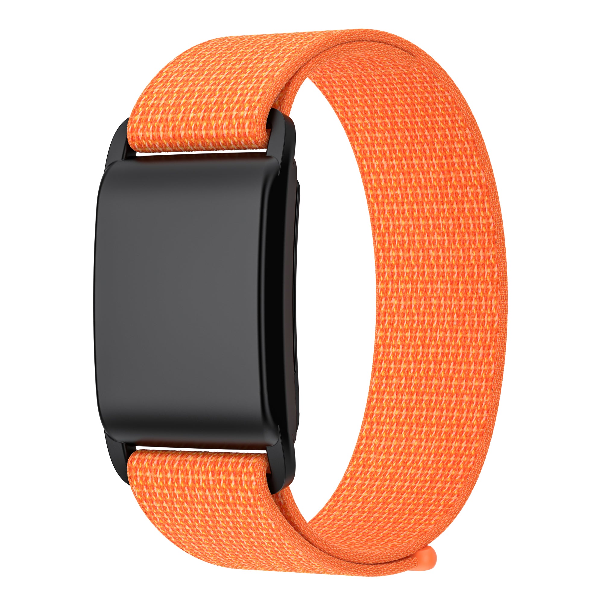 Orange woven sports loop band with black buckle for Whoop 4 fitness tracker