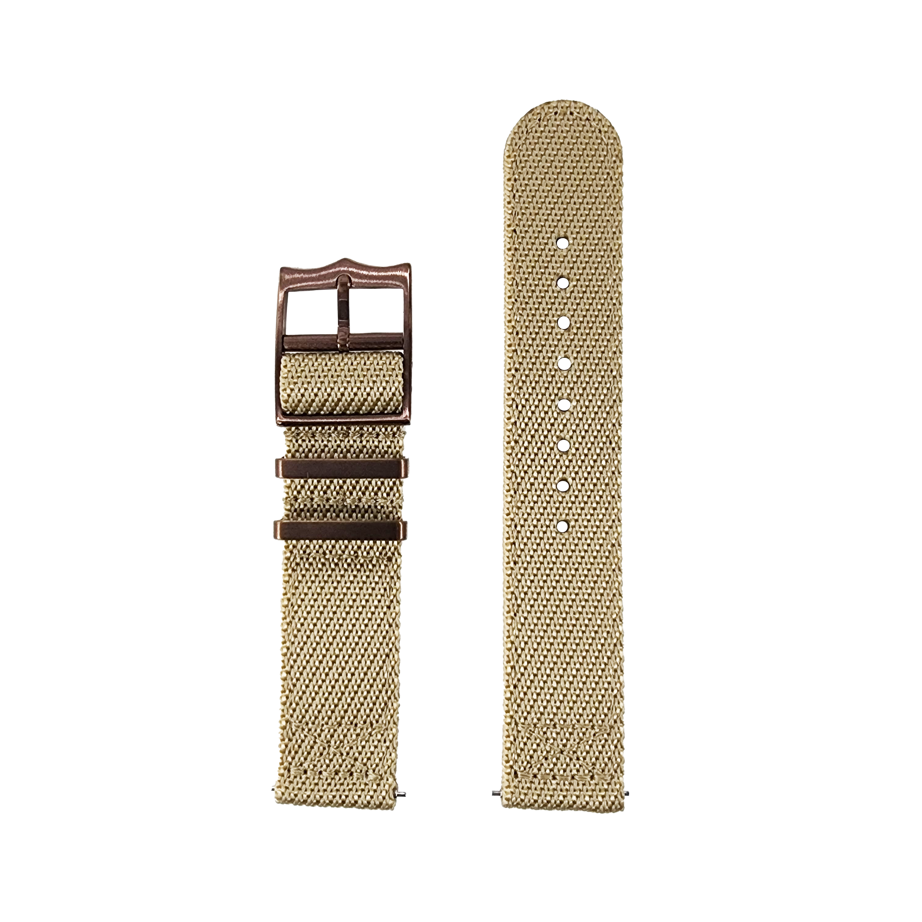 [Fitbit Versa 3 & 4/Sense 1 & 2] Cross Militex - Wheat [Bronze Coloured Hardware]
