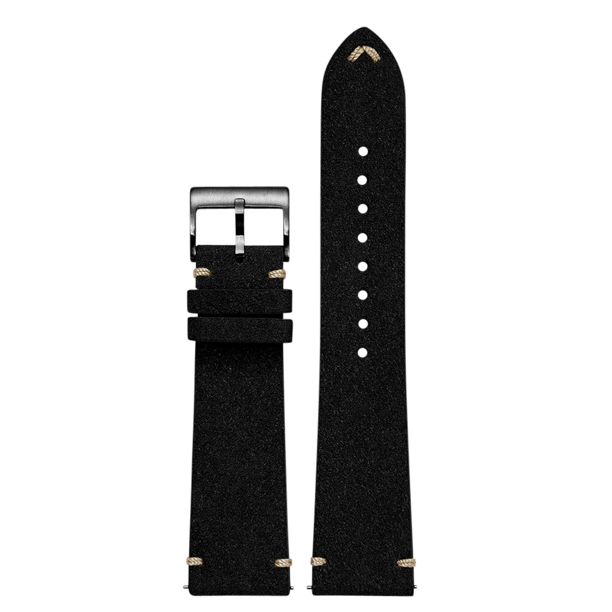 Alcantara Leather - Vintage - Black for Pixel Watch 3-5 45mm
