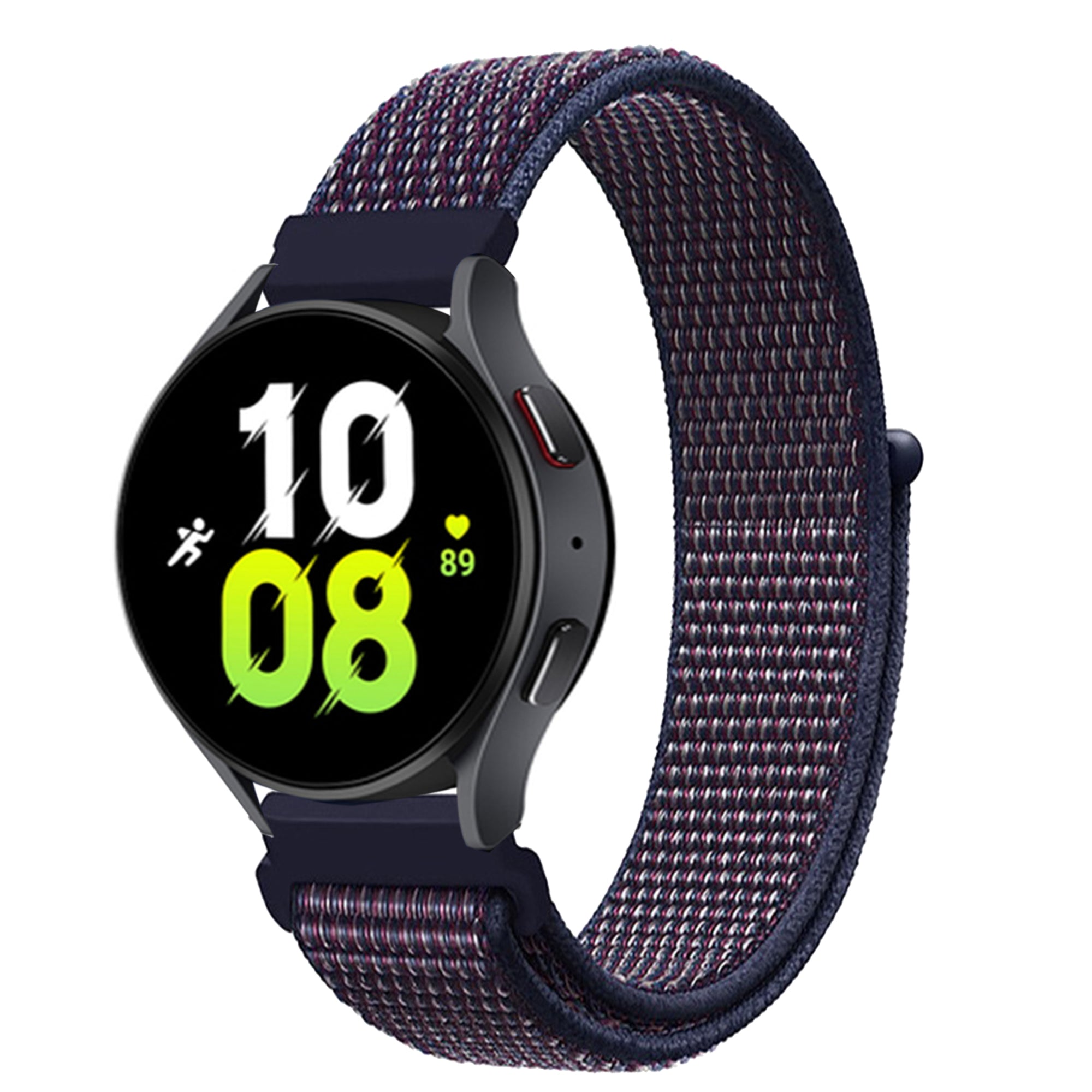 Navy blue woven sports loop velcro watch band 18mm with quick release connector for smartwatch