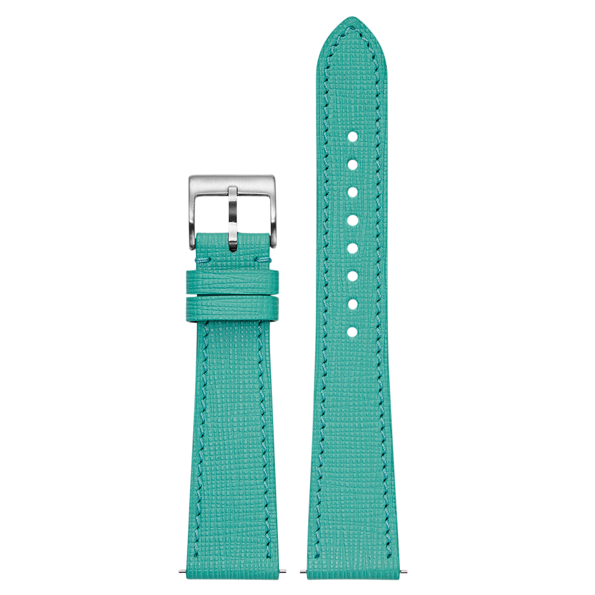 Chevre Saffiano Leather - Tiffany Blue for Pixel Watch 3-5 45mm