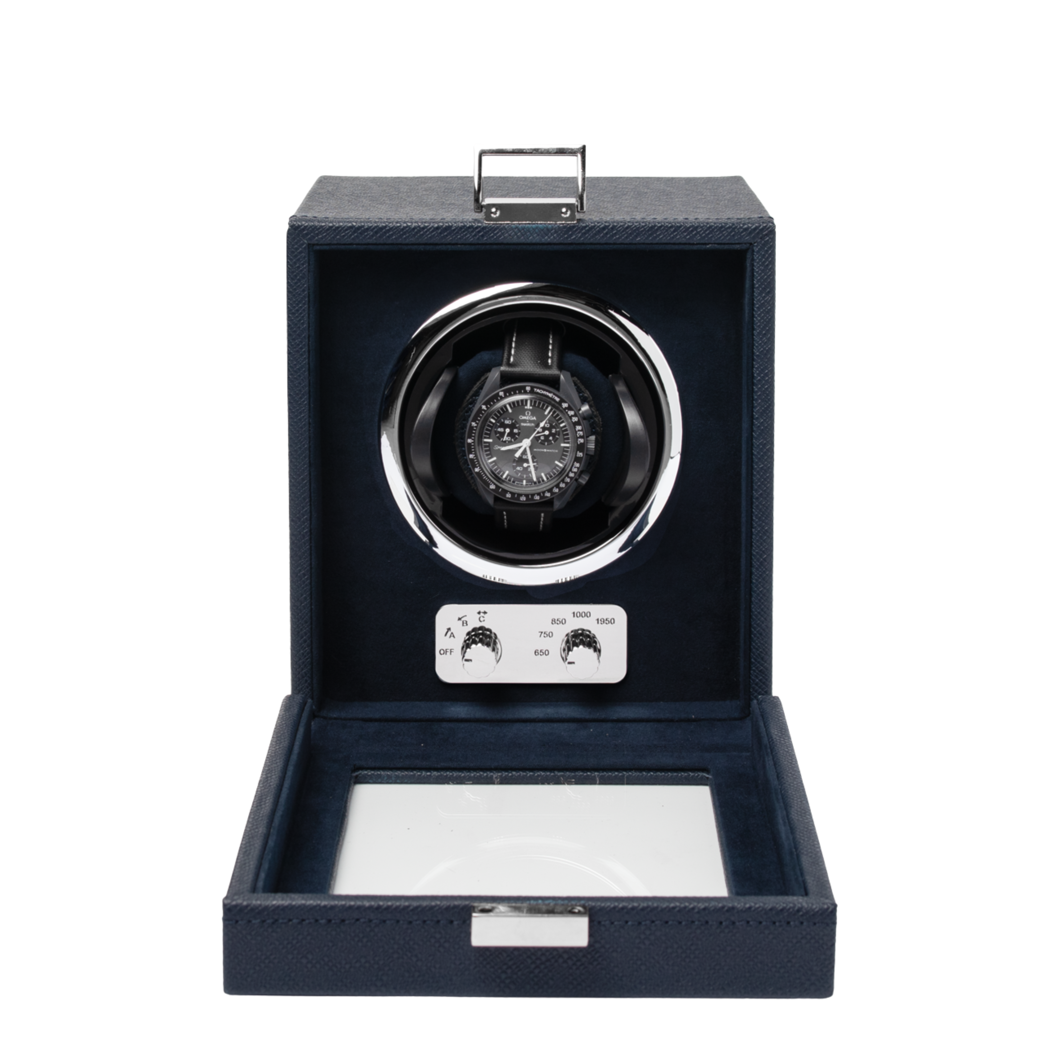 Watch Winder - Saffiano Leather (Single/Double) | Navy Blue