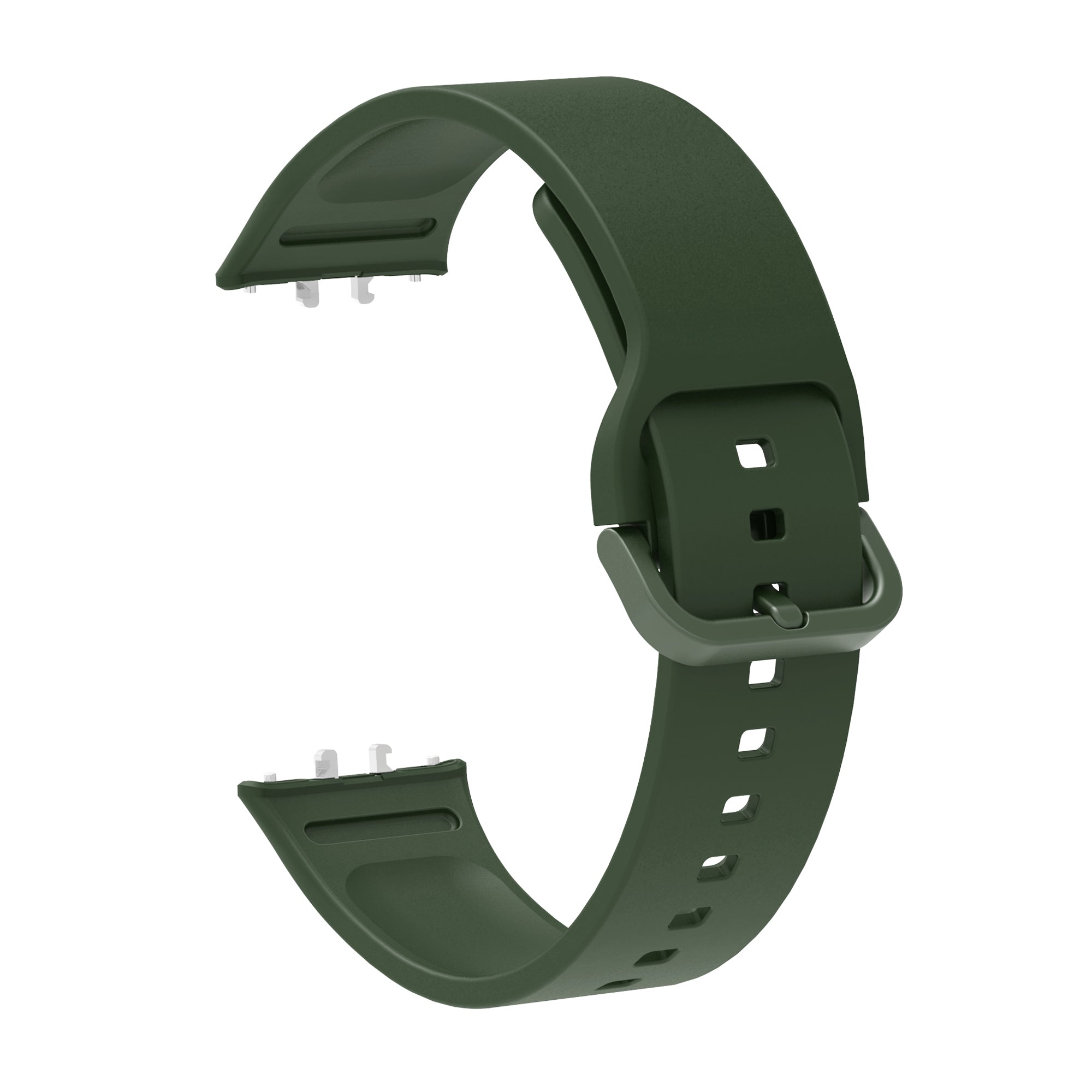 Forest green silicone watch band with adjustable buckle and ventilation holes for Samsung Galaxy Fit3