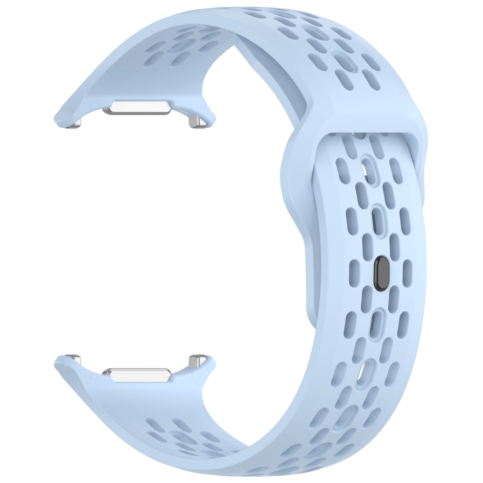Light blue perforated silicone sport band with metal connectors for Galaxy Watch Ultra smartwatch
