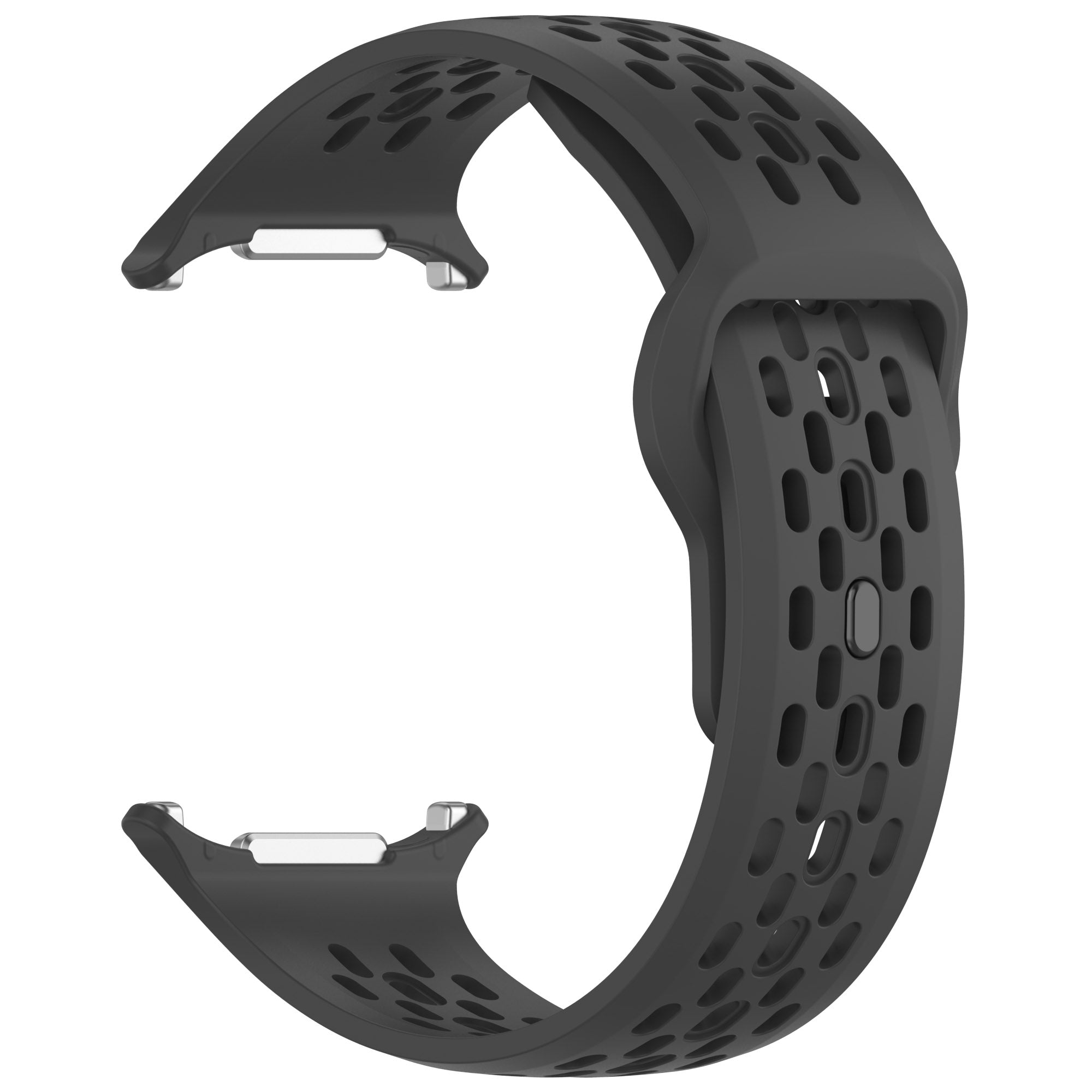 Black perforated silicone sport watch band with quick-release connectors for Galaxy Watch Ultra