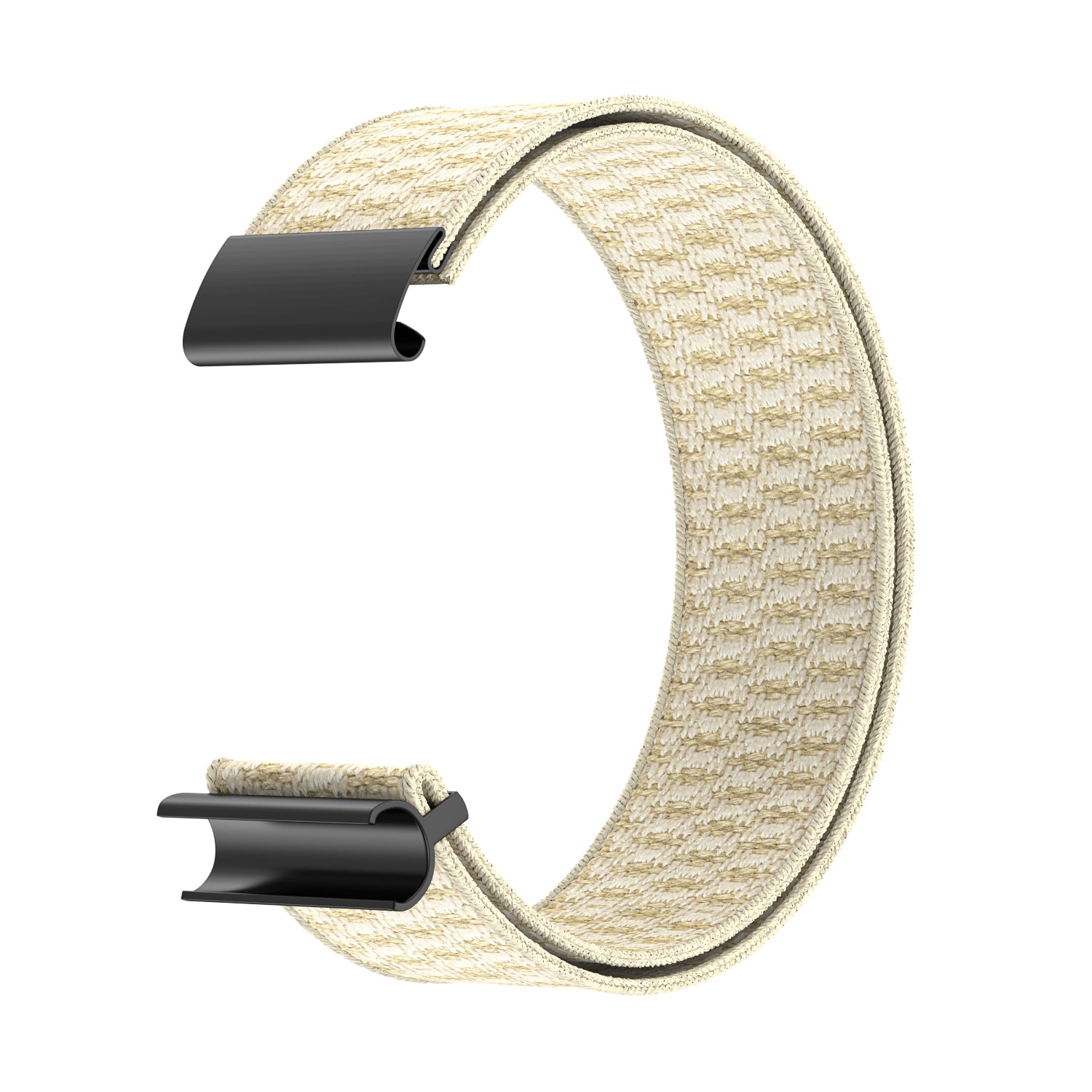 Whoop 4 beige knit strap with black plastic connectors for fitness tracker band