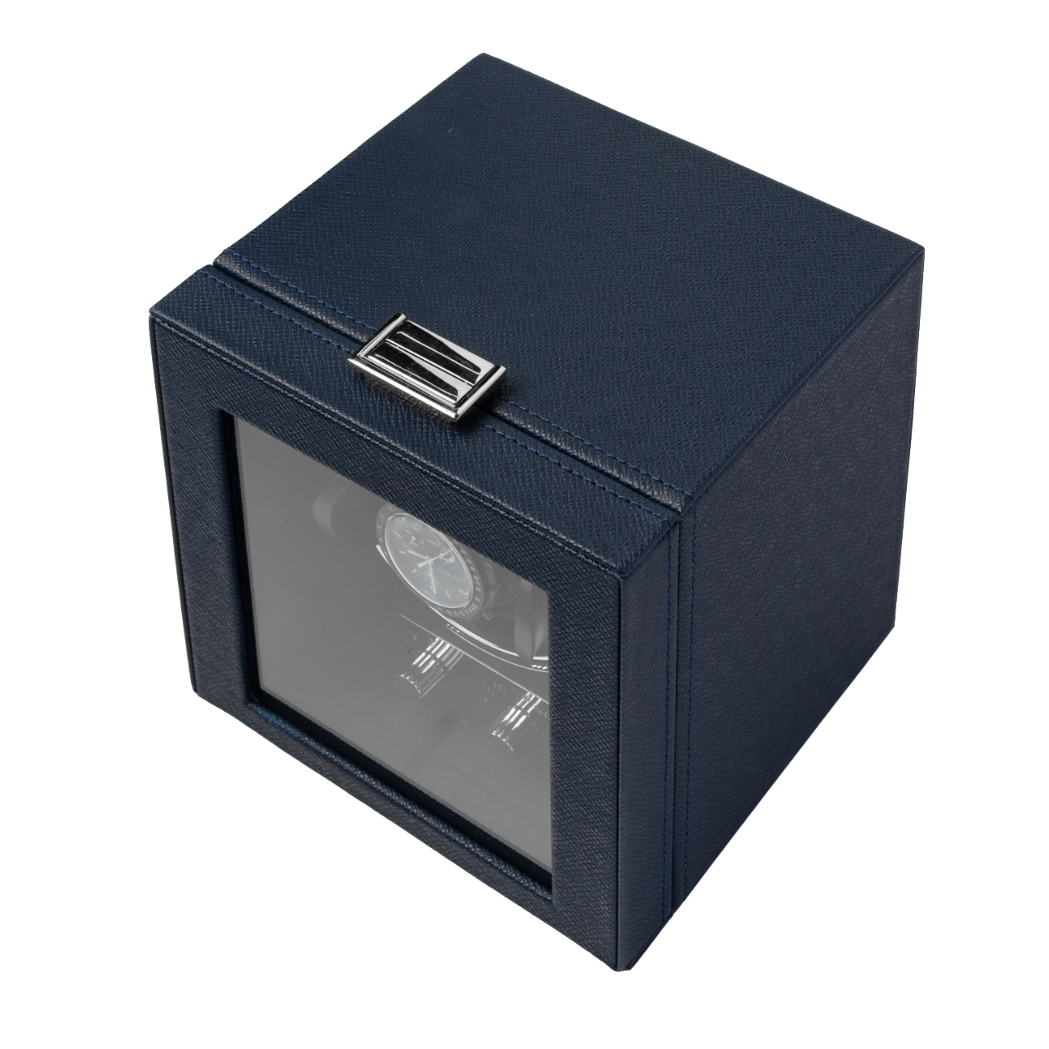 Watch Winder - Saffiano Leather (Single/Double) | Navy Blue