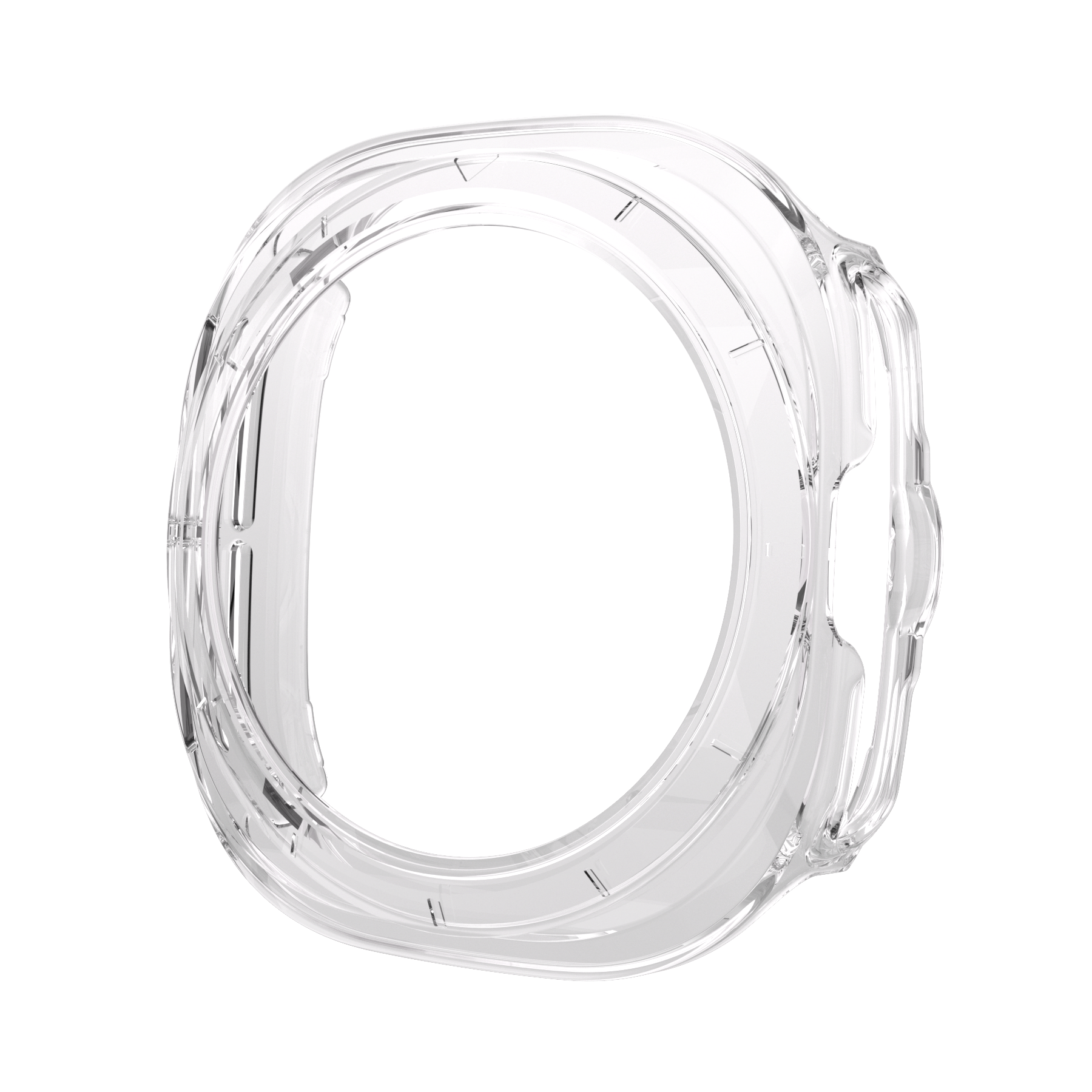 Clear protective case for Galaxy Watch Ultra with cushioned corners and raised bezel protection