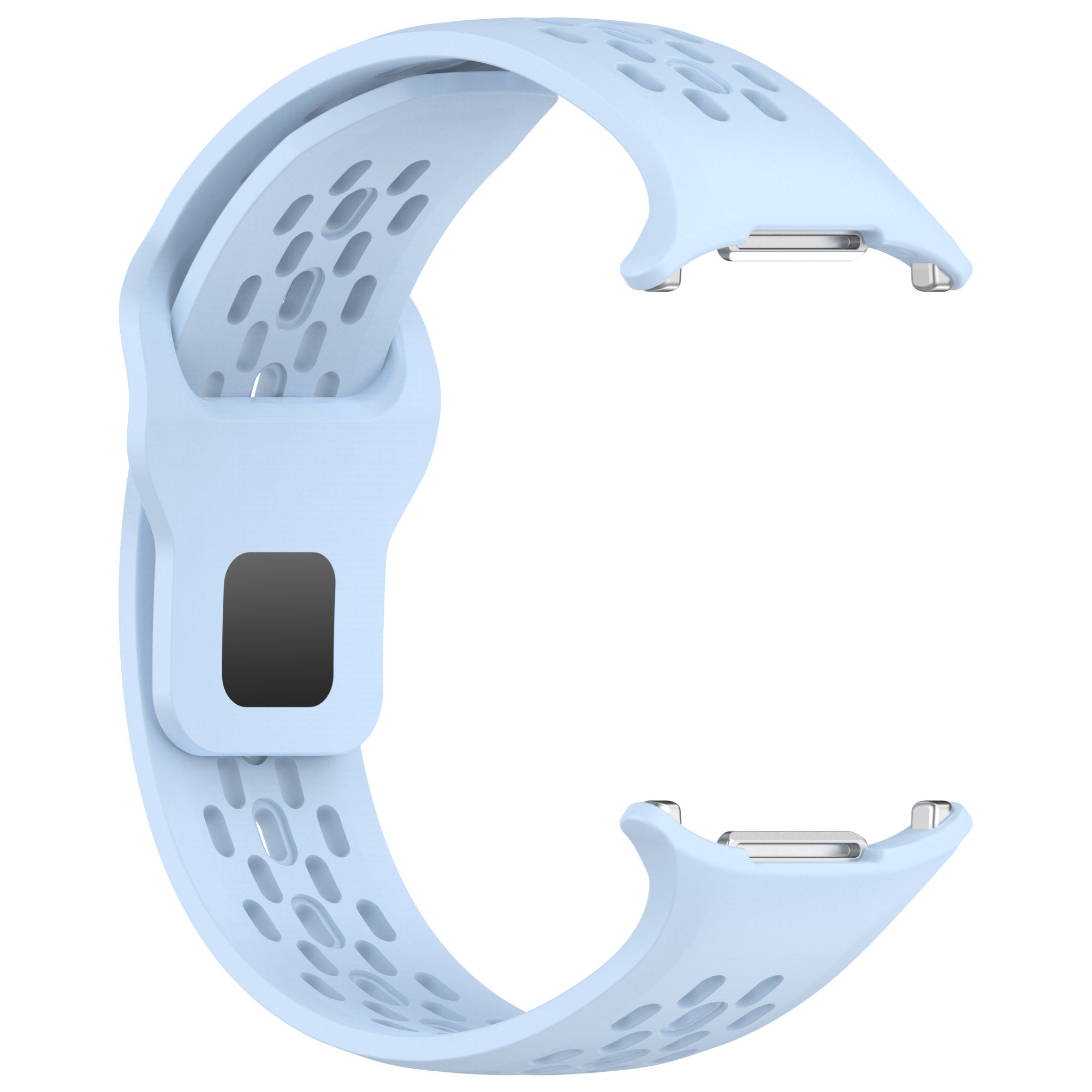 Light blue perforated silicone sport band for Galaxy Watch Ultra with quick-release pins and ventilation holes