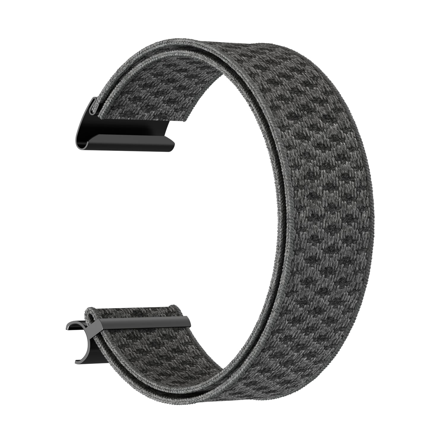 Gray knit fabric watch band strap with black clasp for Whoop 4 fitness tracker