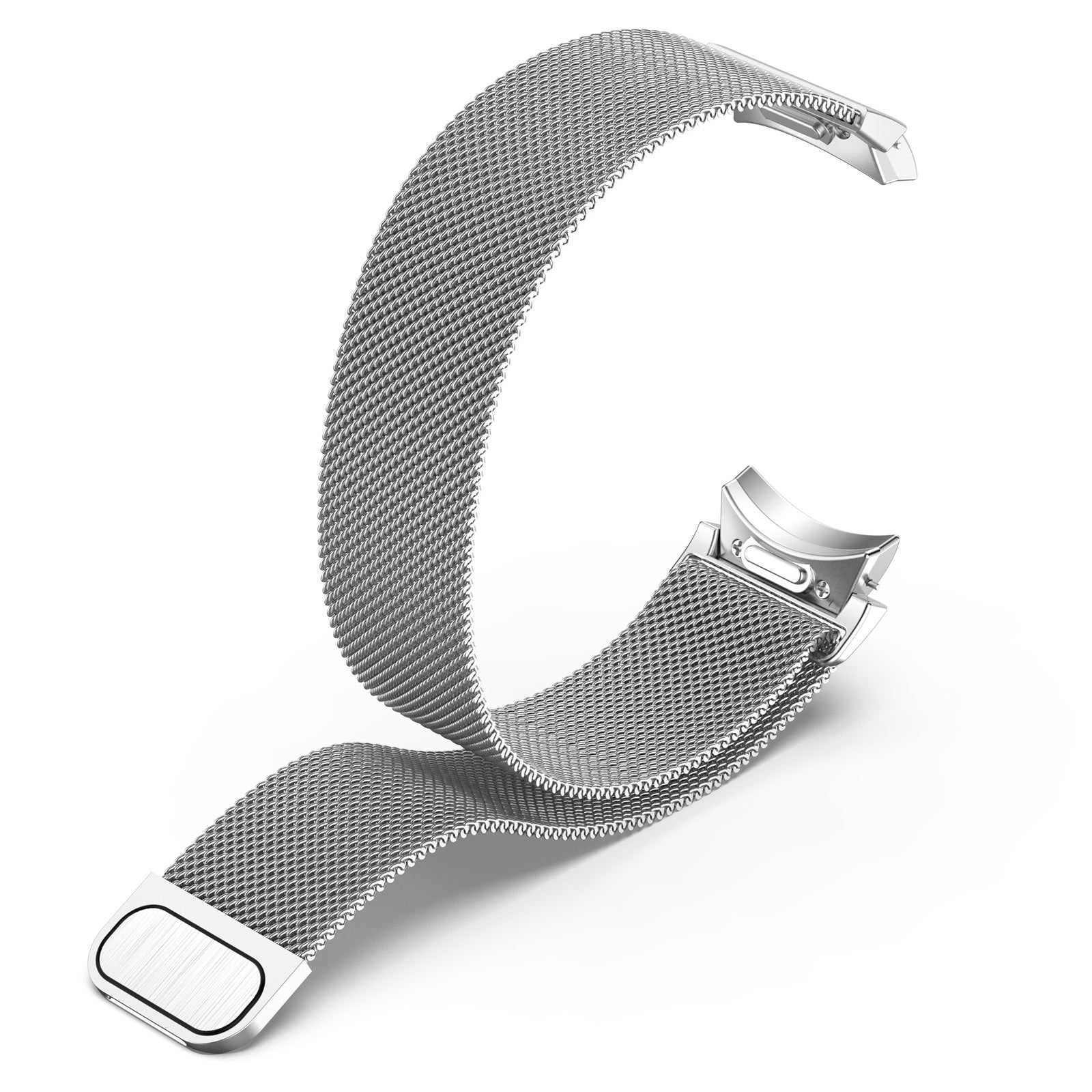 Silver stainless steel Milanese mesh watch band with magnetic clasp for Galaxy Watch 4-7