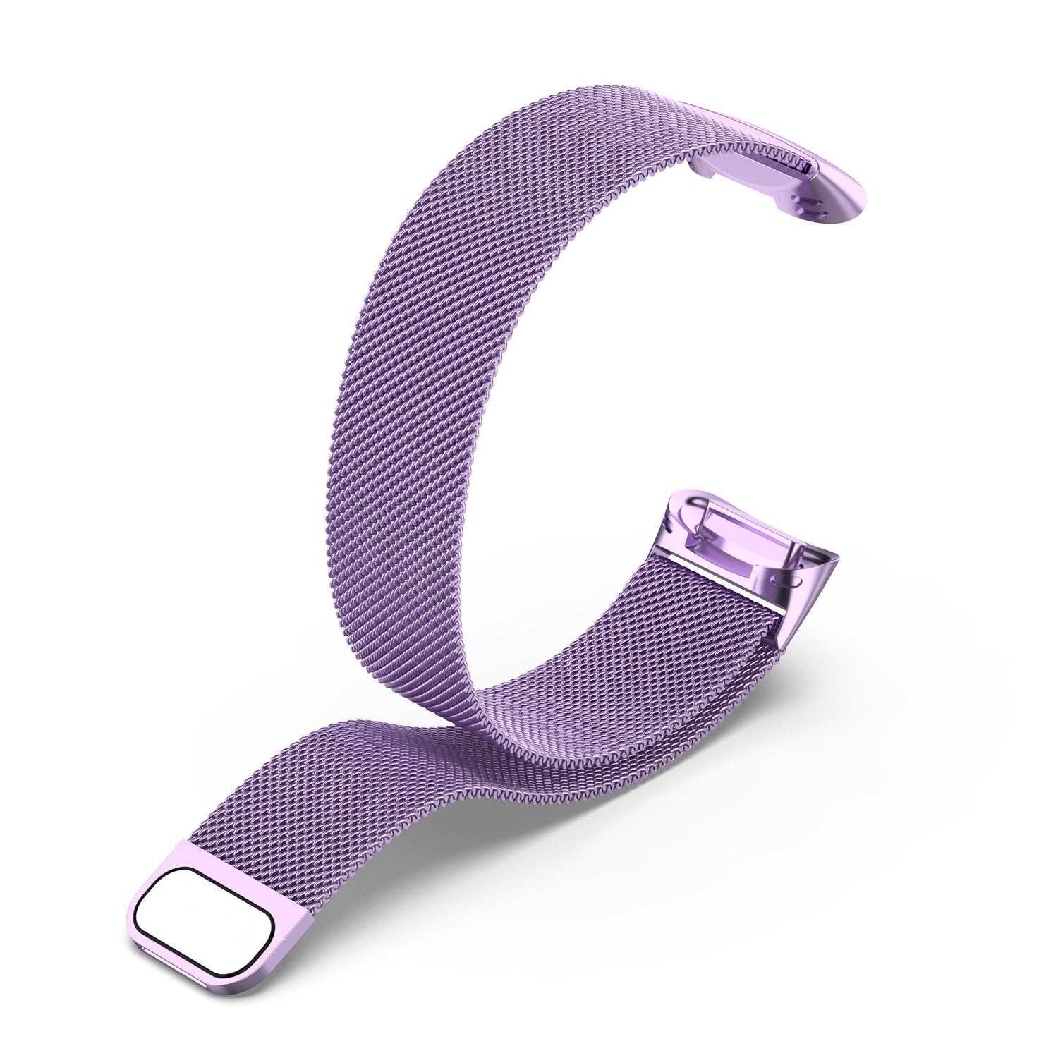 Purple Milanese mesh smartwatch band with magnetic closure for Fitbit Charge 5 and 6