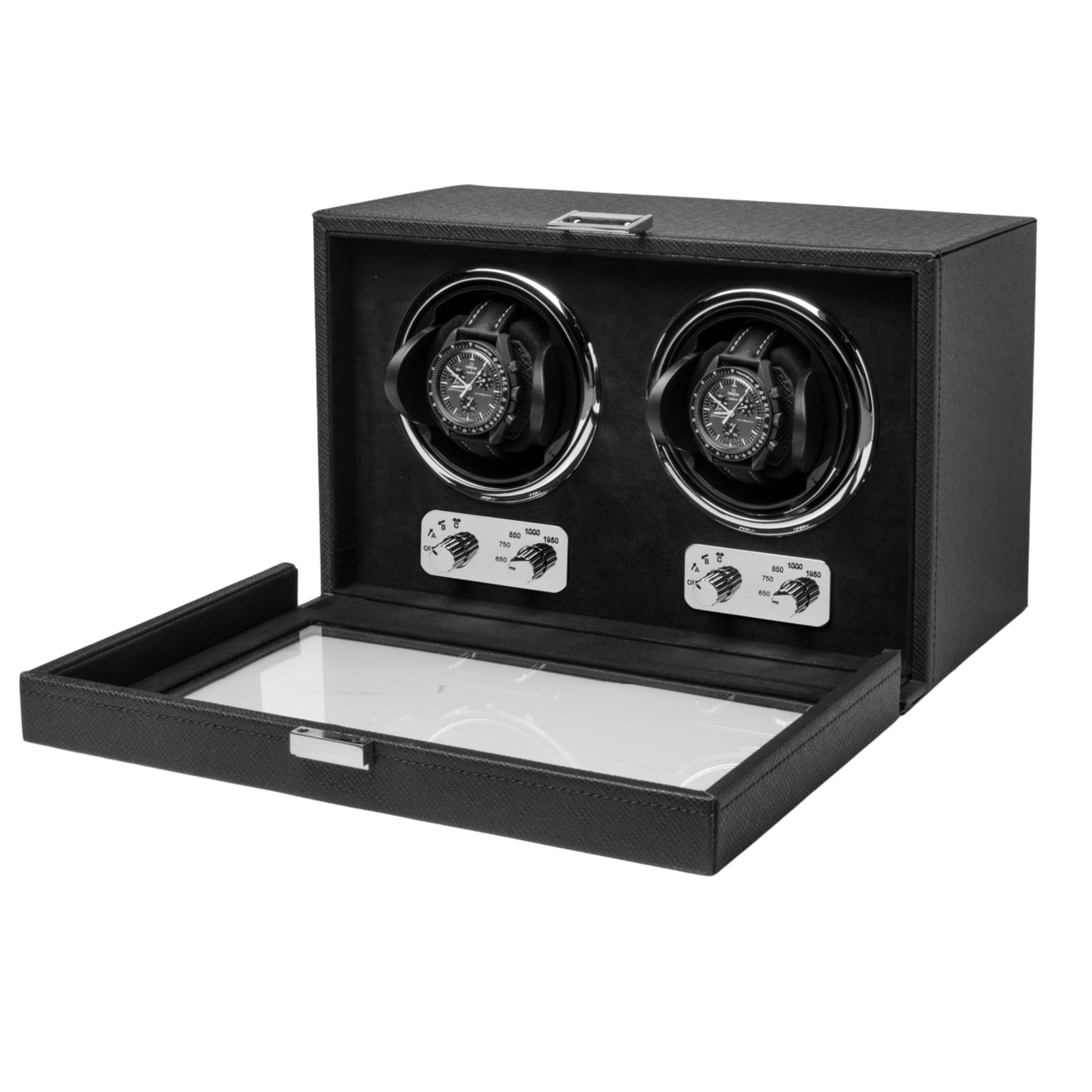 Watch Winder - Saffiano Leather (Single/Double) | Black