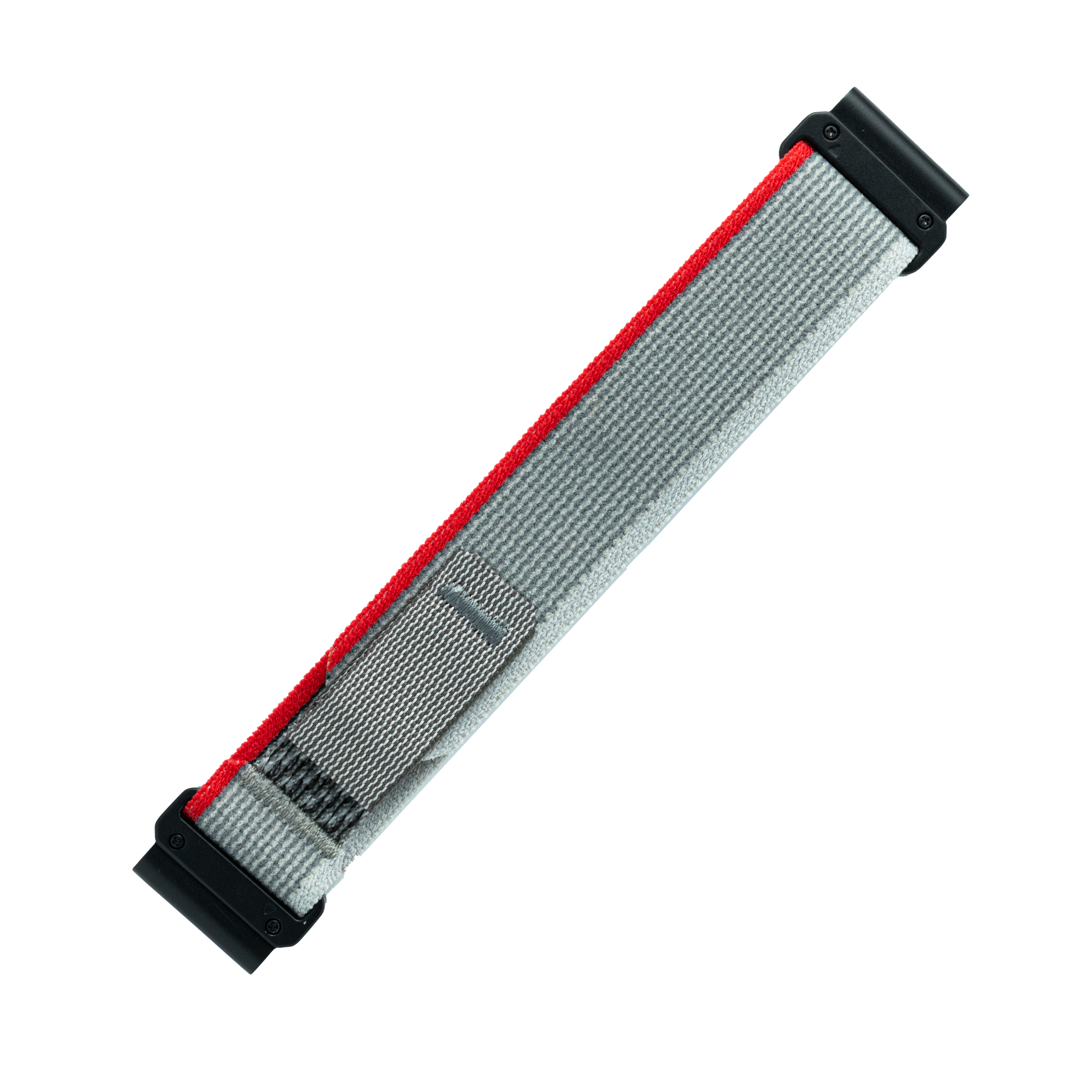 QuickFit Trail Loop red and gray nylon watch band with black polymer connectors and secure fastening system