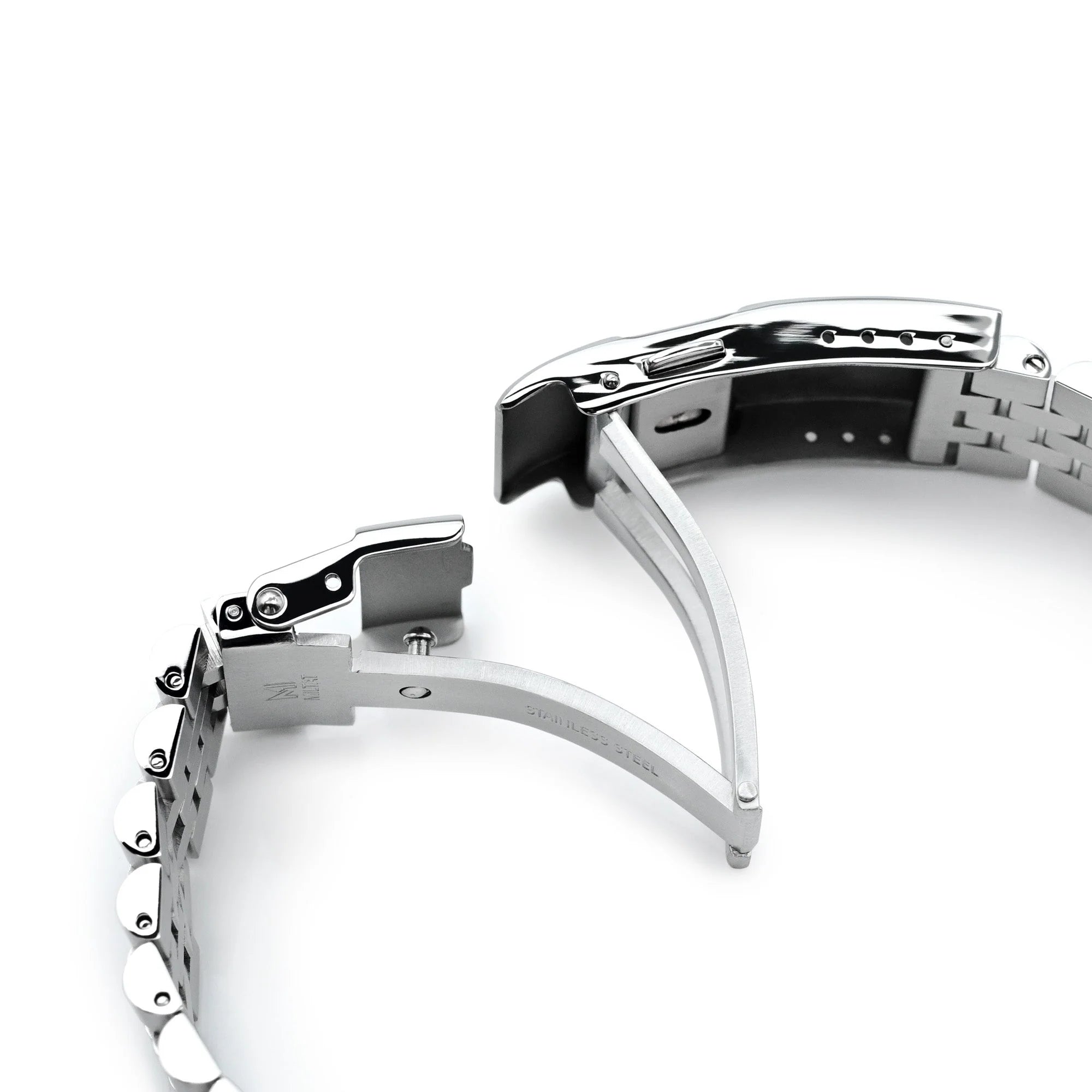 Strapcode Super-JUB II watch band for Orient Mako 40, 20mm stainless steel bracelet with solid end links and deployment clasp