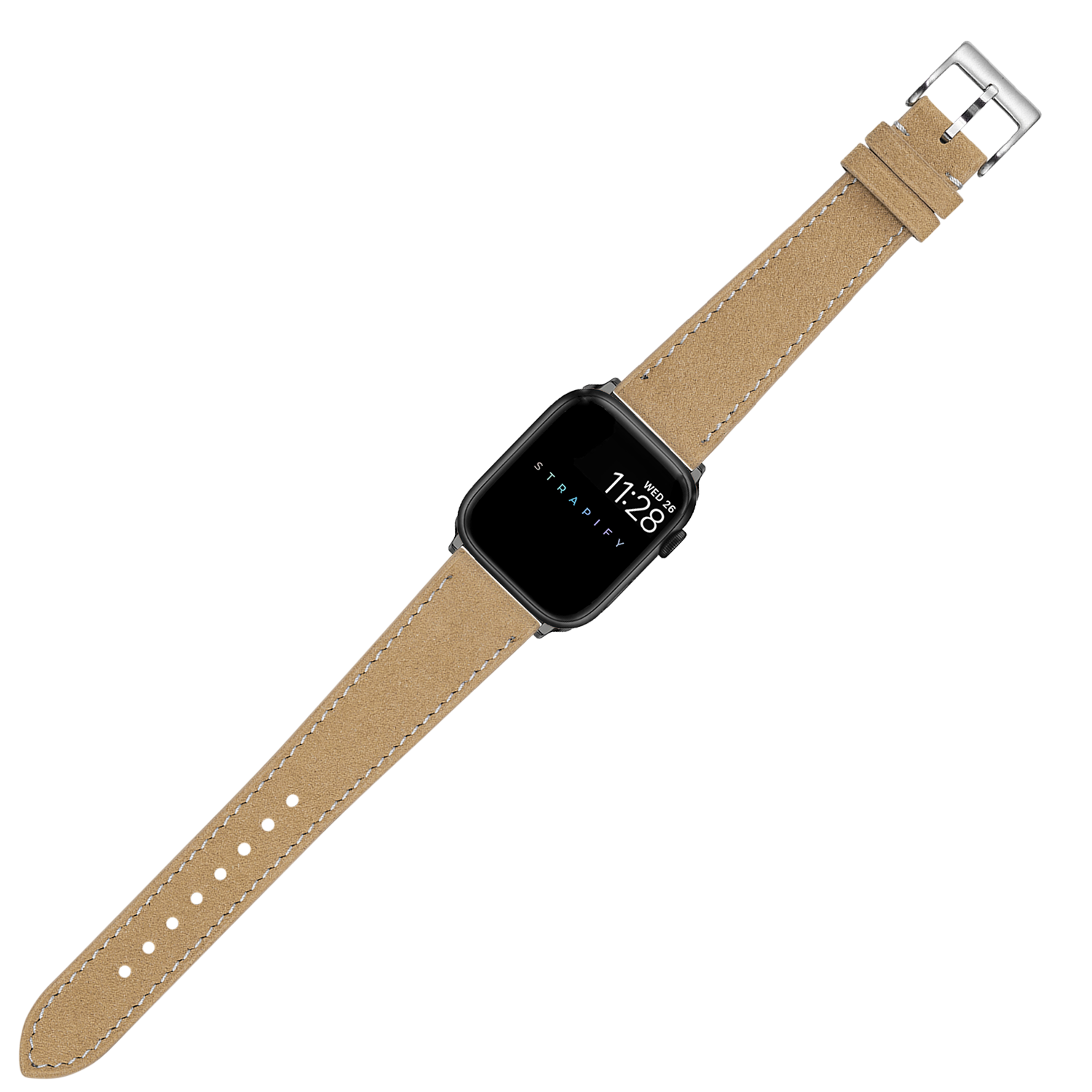 [Apple Watch] Alcantara Leather - Brown | White Stitching
