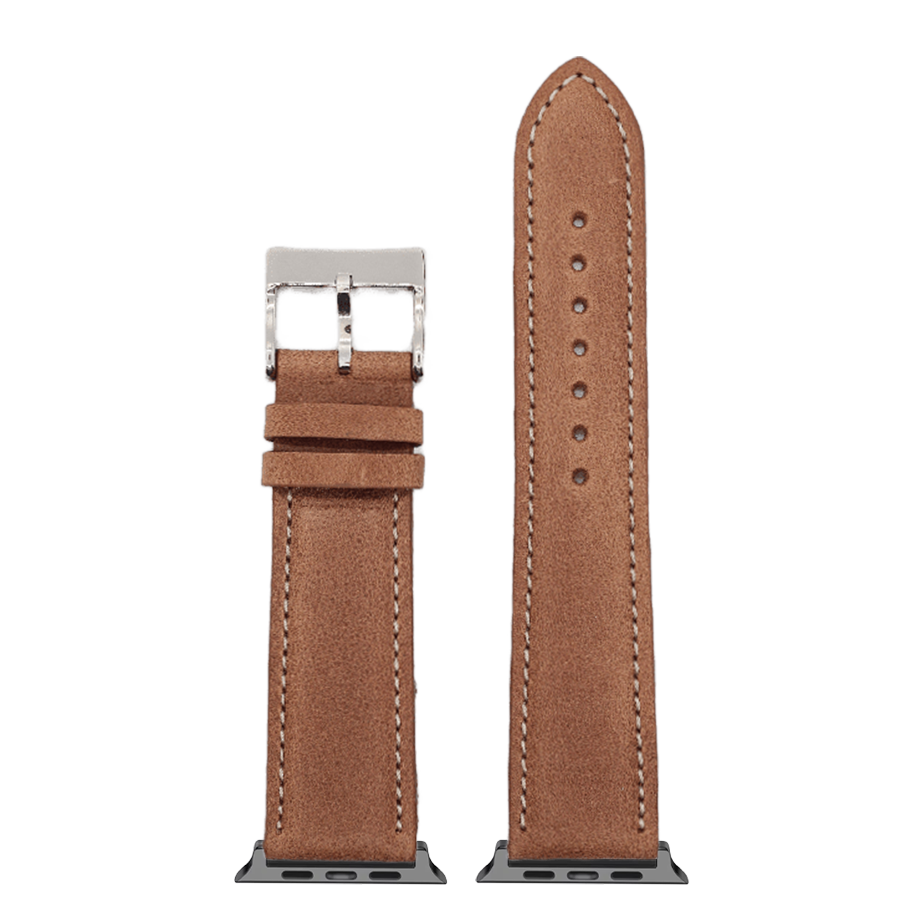 [Apple Watch] Padded Leather - Brown | Beige Stitching