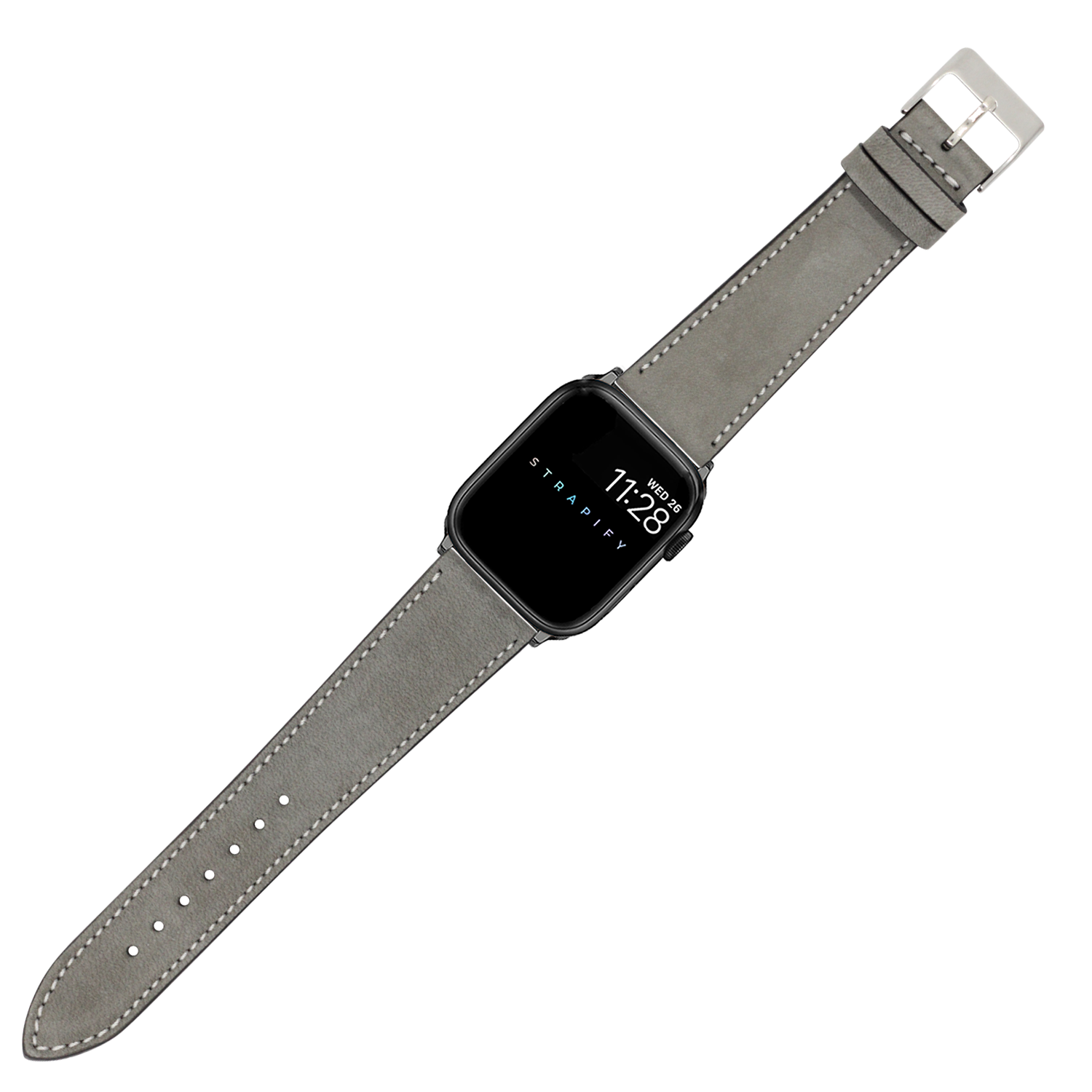 [Apple Watch] Nubuck Leather - Grey | White Stitching
