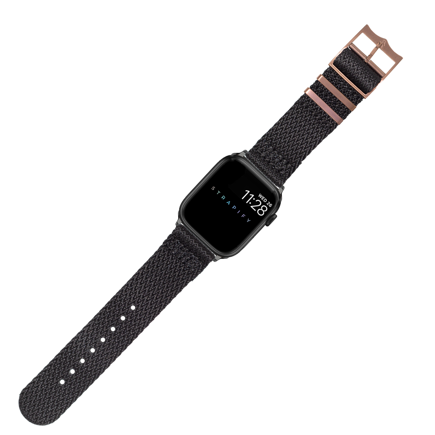 [Apple Watch] Sharktooth Militex - Black [Bronze Coloured Hardware]