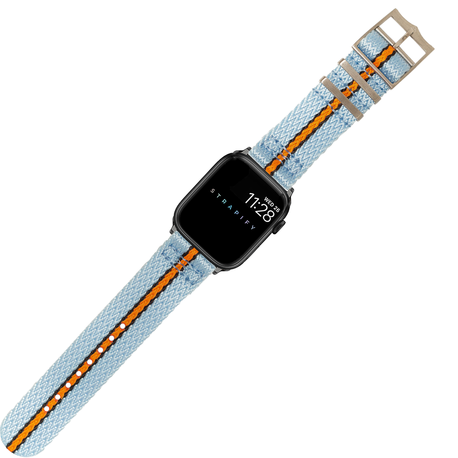 [Apple Watch] Sharktooth Militex - Sky Blue / Black / Orange