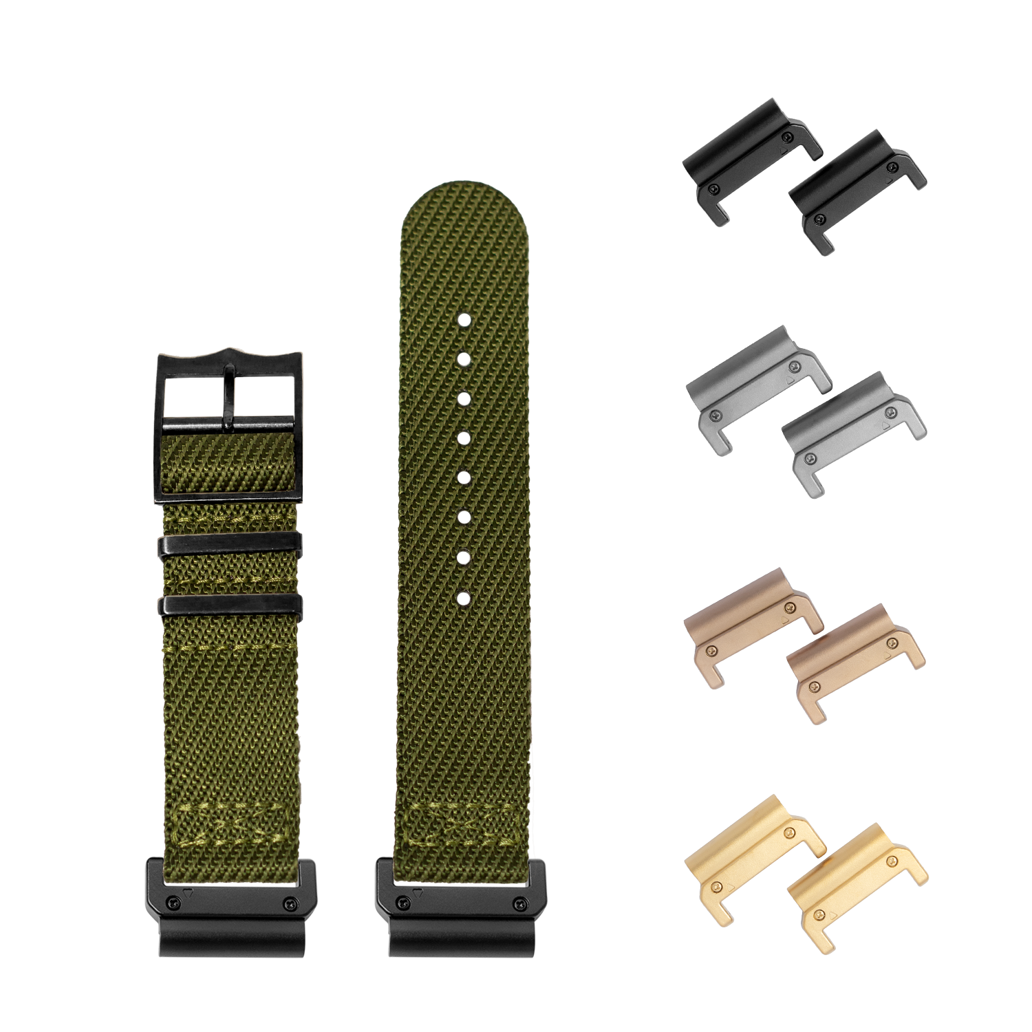 [QuickFit] Cross Militex - Army Green [Black Hardware] 22mm