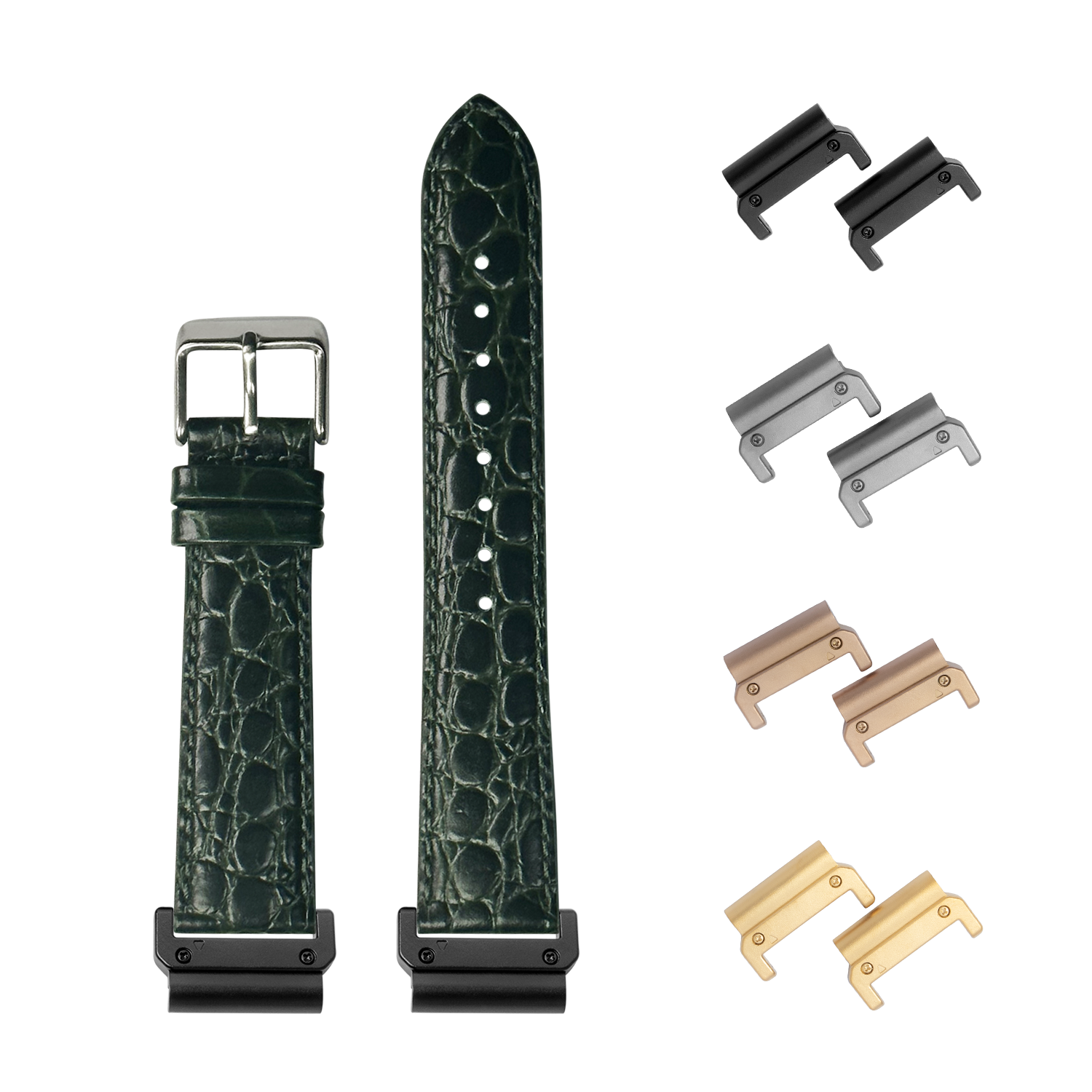 [QuickFit] Alligator Leather - Dark Green 26mm