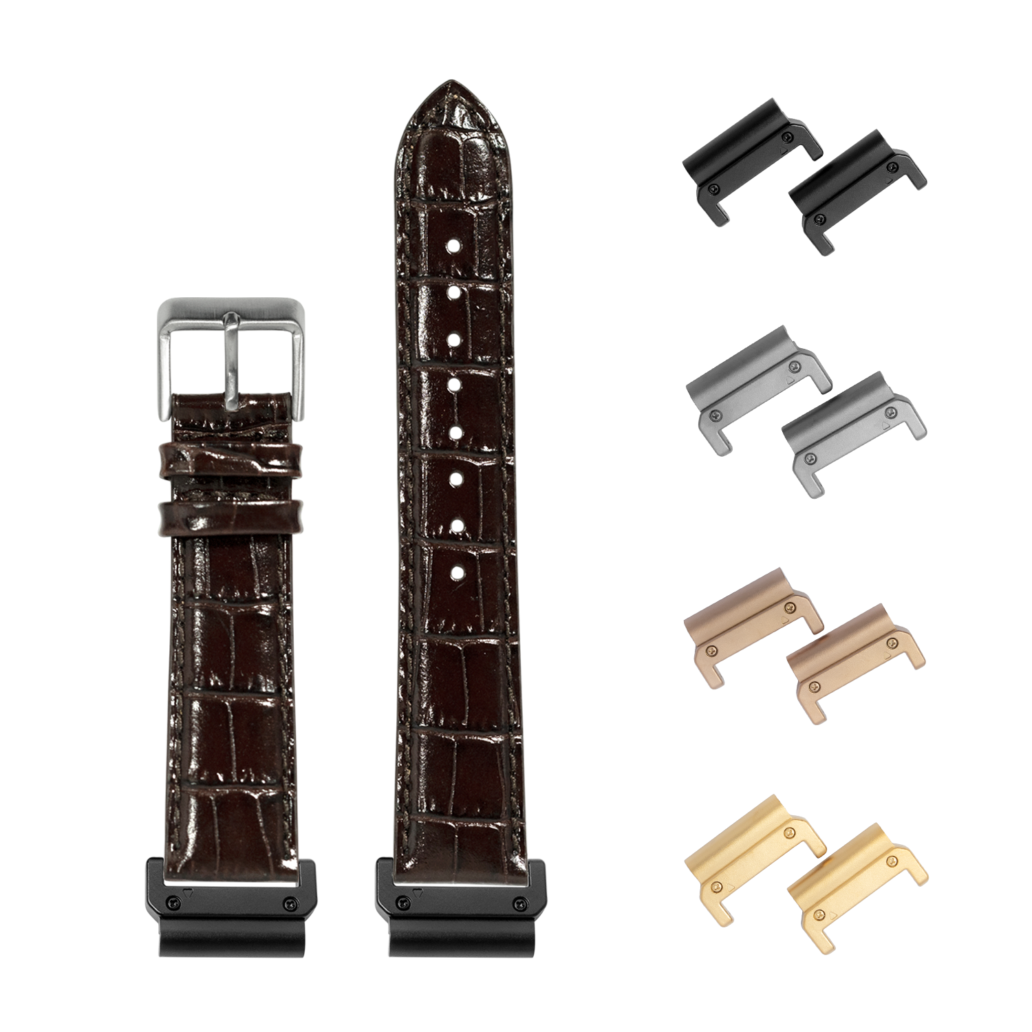 [QuickFit] Alligator Leather - Dark Brown 22mm