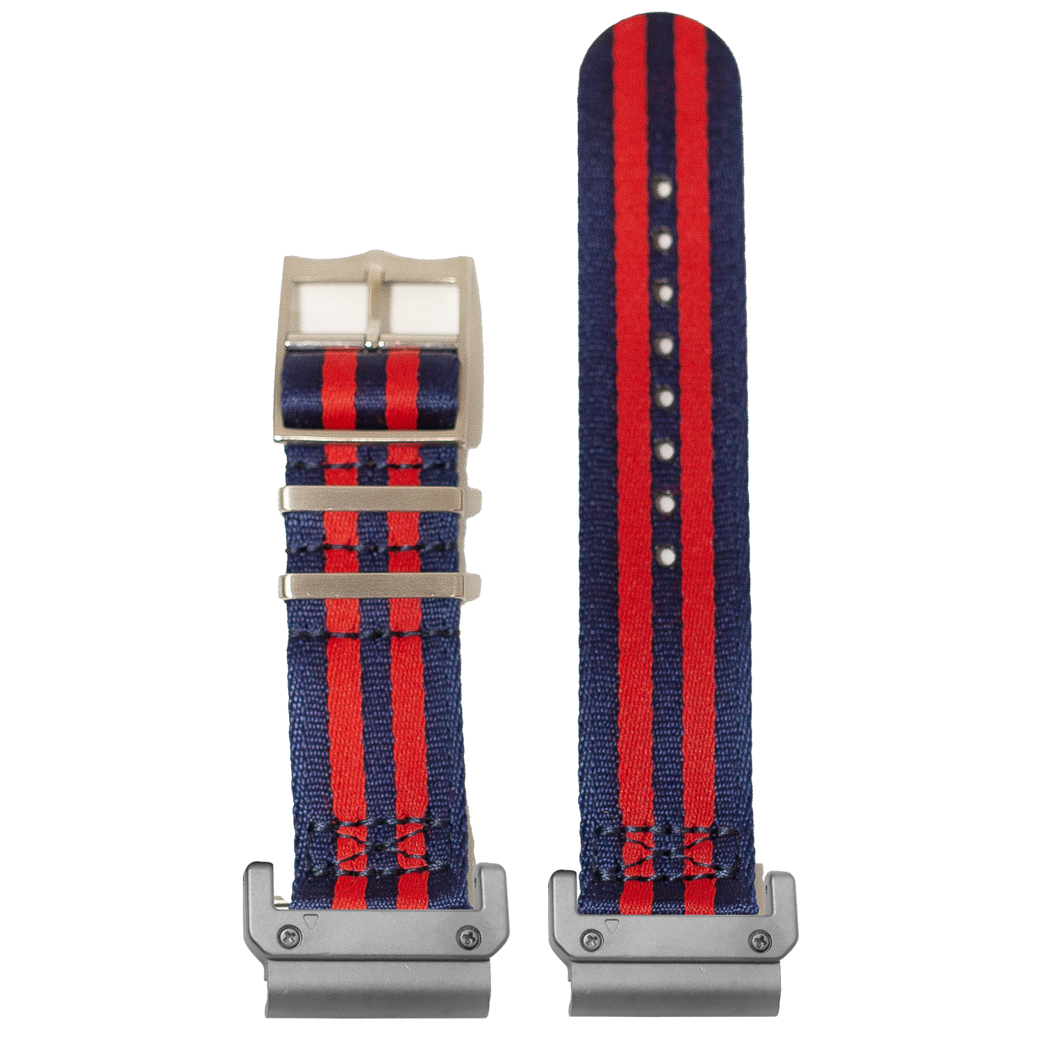 Ultra Militex Navy Blue Red strap with QuickFit adapters attached to both ends