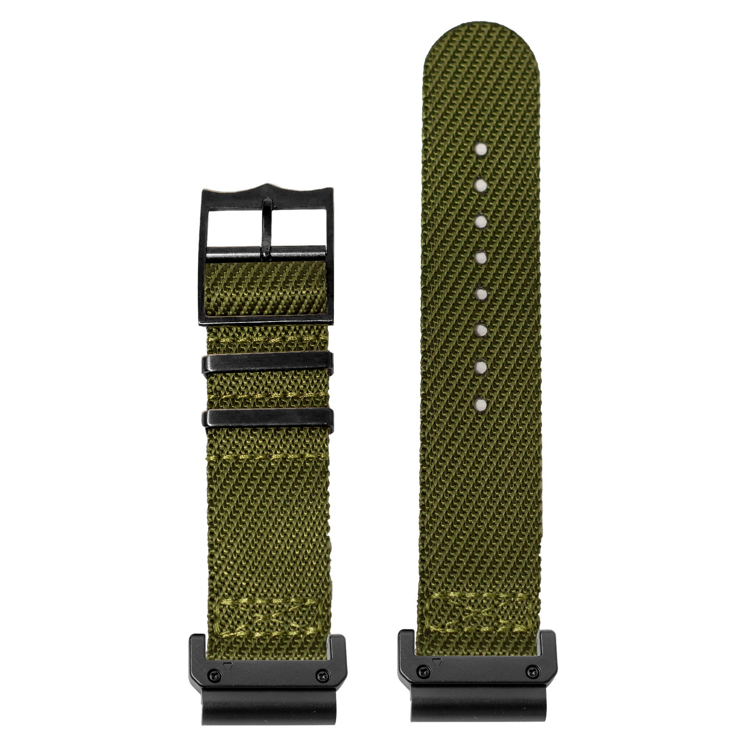 Cross Militex Army Green Black Hardware strap with QuickFit adapters attached to both ends