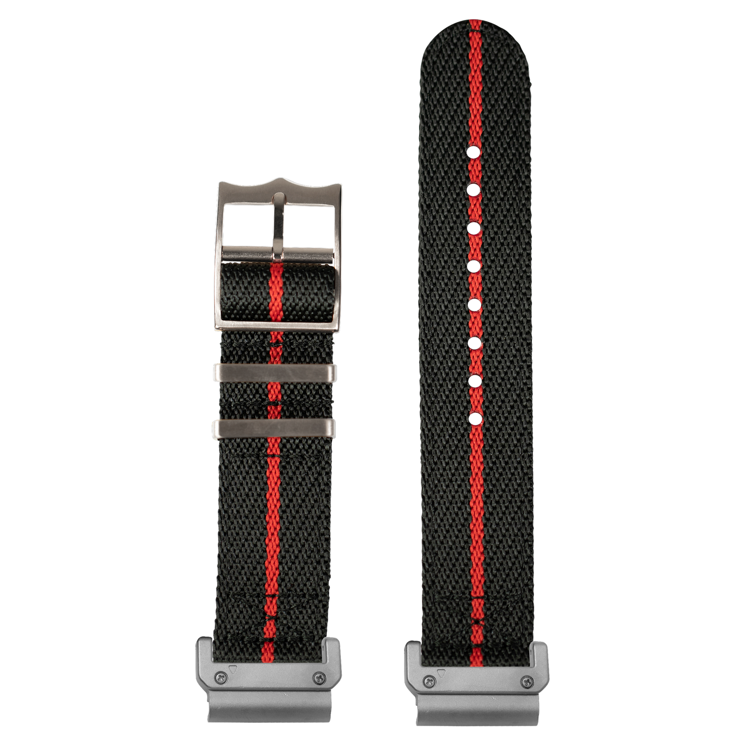 Cross Militex Black and Red Stripe strap with QuickFit adapters attached to both ends