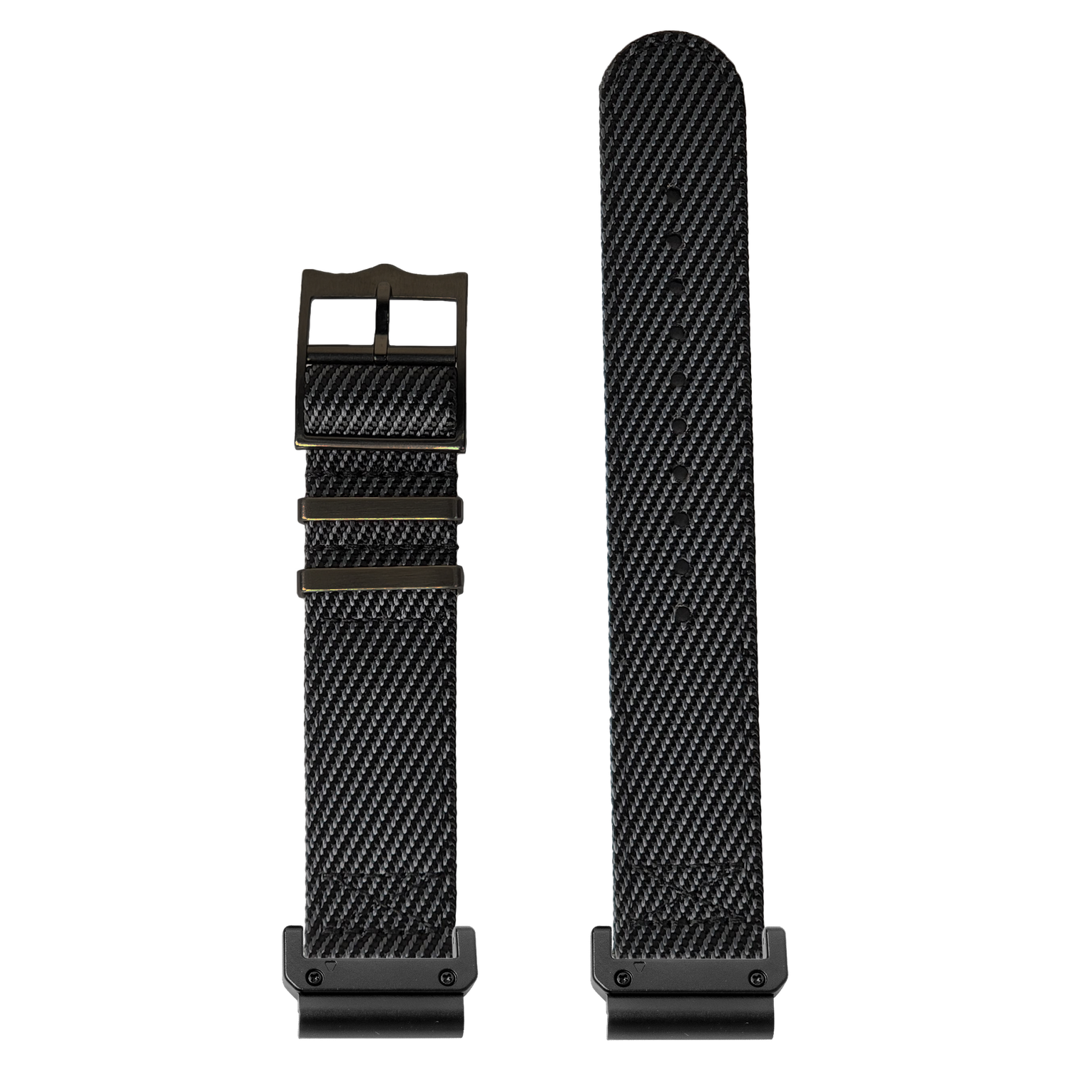 Cross Militex Dark Grey Black Hardware strap with QuickFit adapters attached to both ends