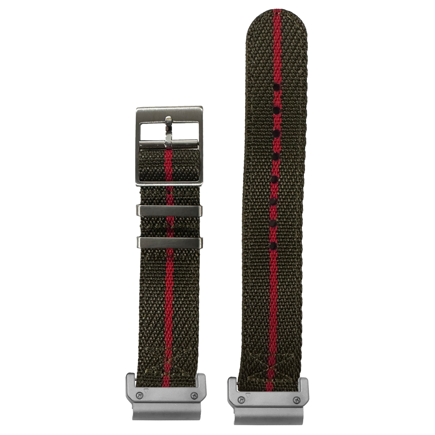 Cross Militex Olive Green Red strap with QuickFit adapters attached to both ends