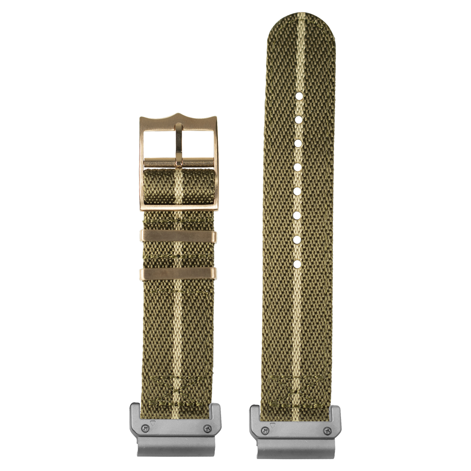 Cross Militex Olive Green Wheat strap with QuickFit adapters attached to both ends