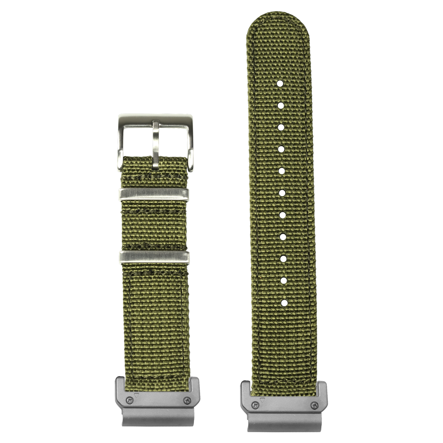 Alpha Militex Army Green strap with QuickFit adapters attached to both ends