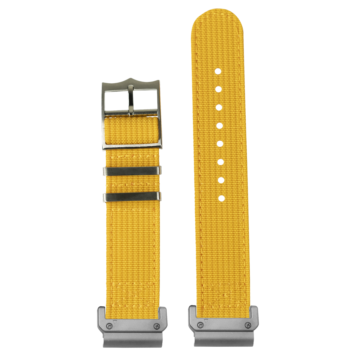 Alpha Militex Mustard Yellow strap with QuickFit adapters attached to both ends
