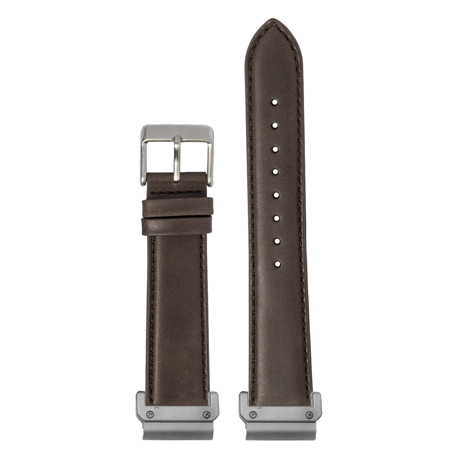 Padded Leather Dark Brown strap with QuickFit adapters attached to both ends