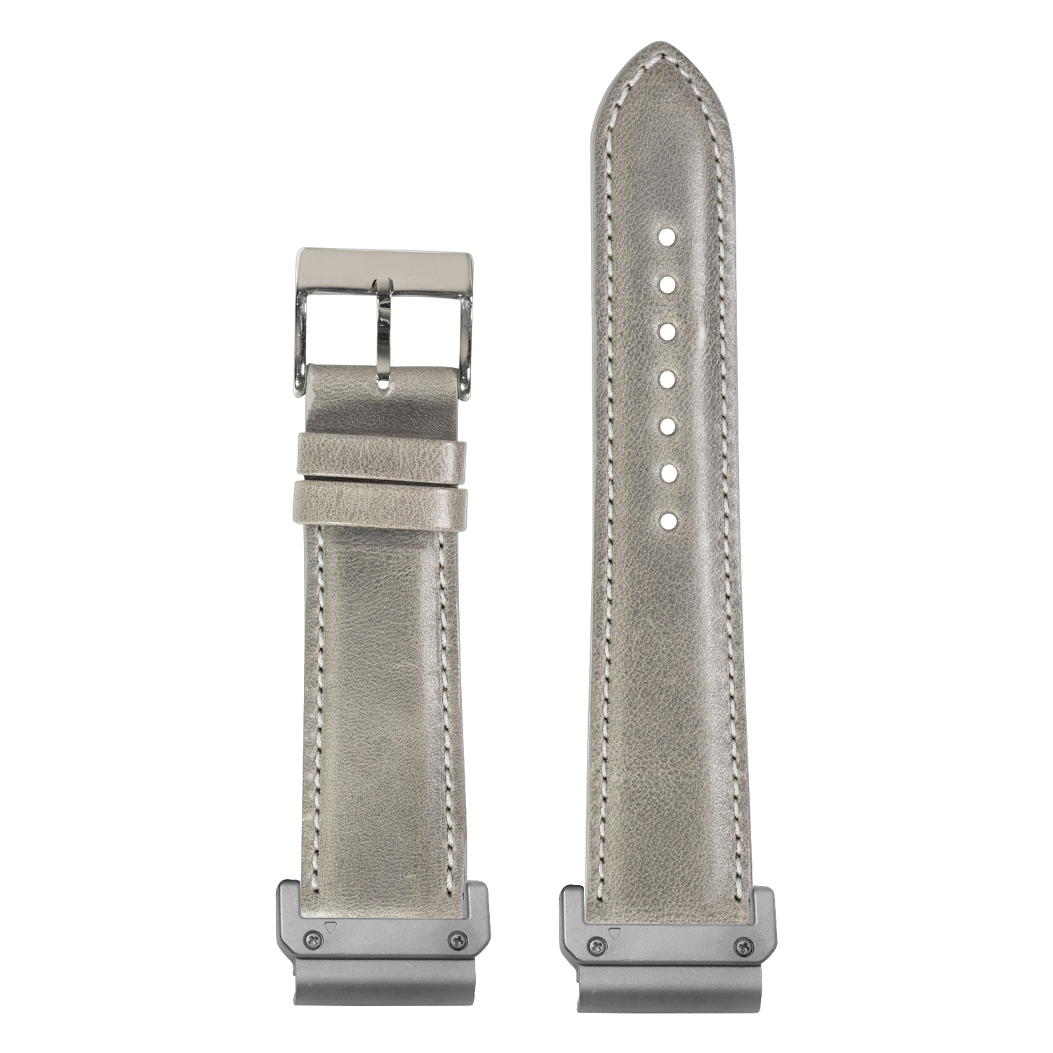 Padded Leather Grey strap with QuickFit adapters attached to both ends