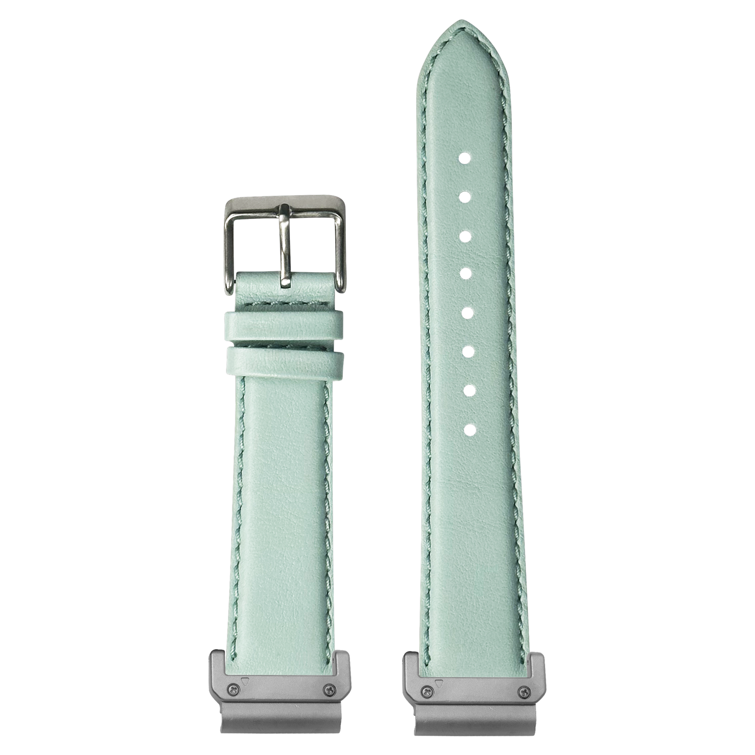 Padded Leather Light Tiffany Blue strap with QuickFit adapters attached to both ends
